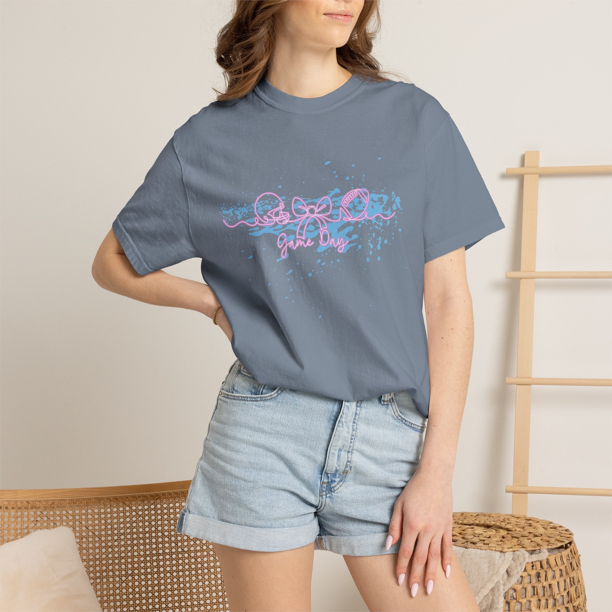 Coquette Aesthetic Football Game Day Textured Tee