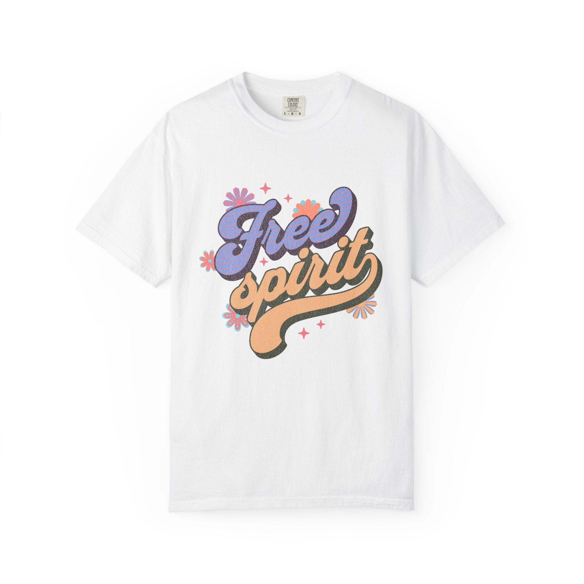 Textured Free Spirit T-Shirt — Retro Hand-Lettered Graphic Tee