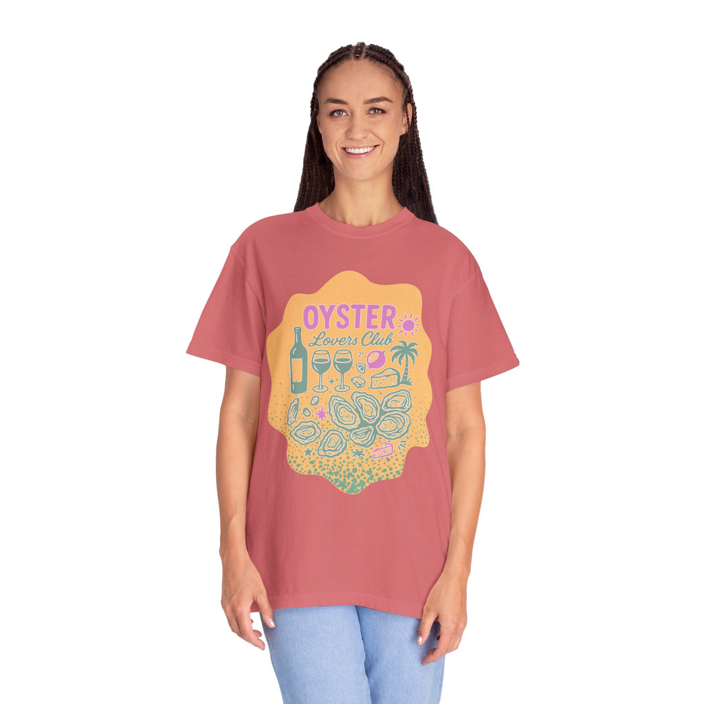 Textured Oyster Lovers Club T-Shirt — Coastal Seafood Graphic Tee