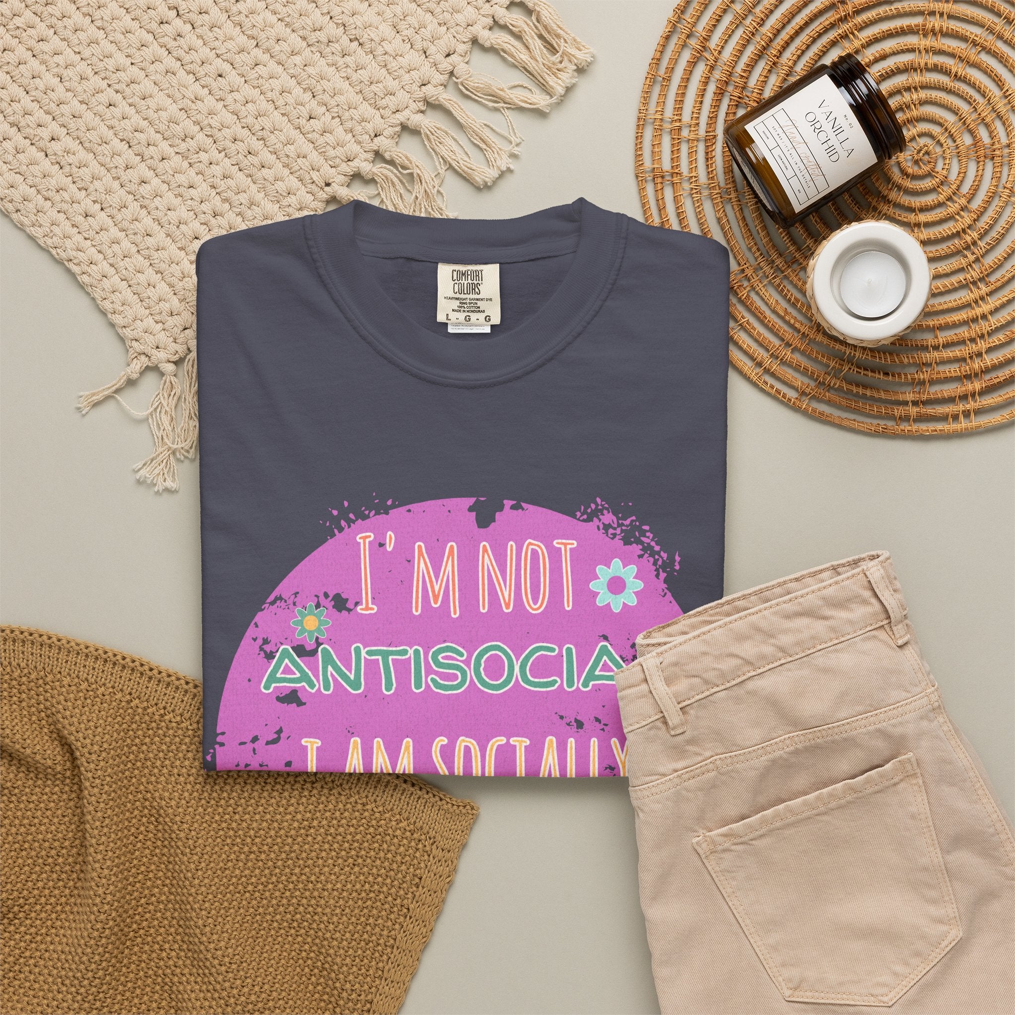 Textured I'm Not Antisocial I Am Socially Selective T-Shirt