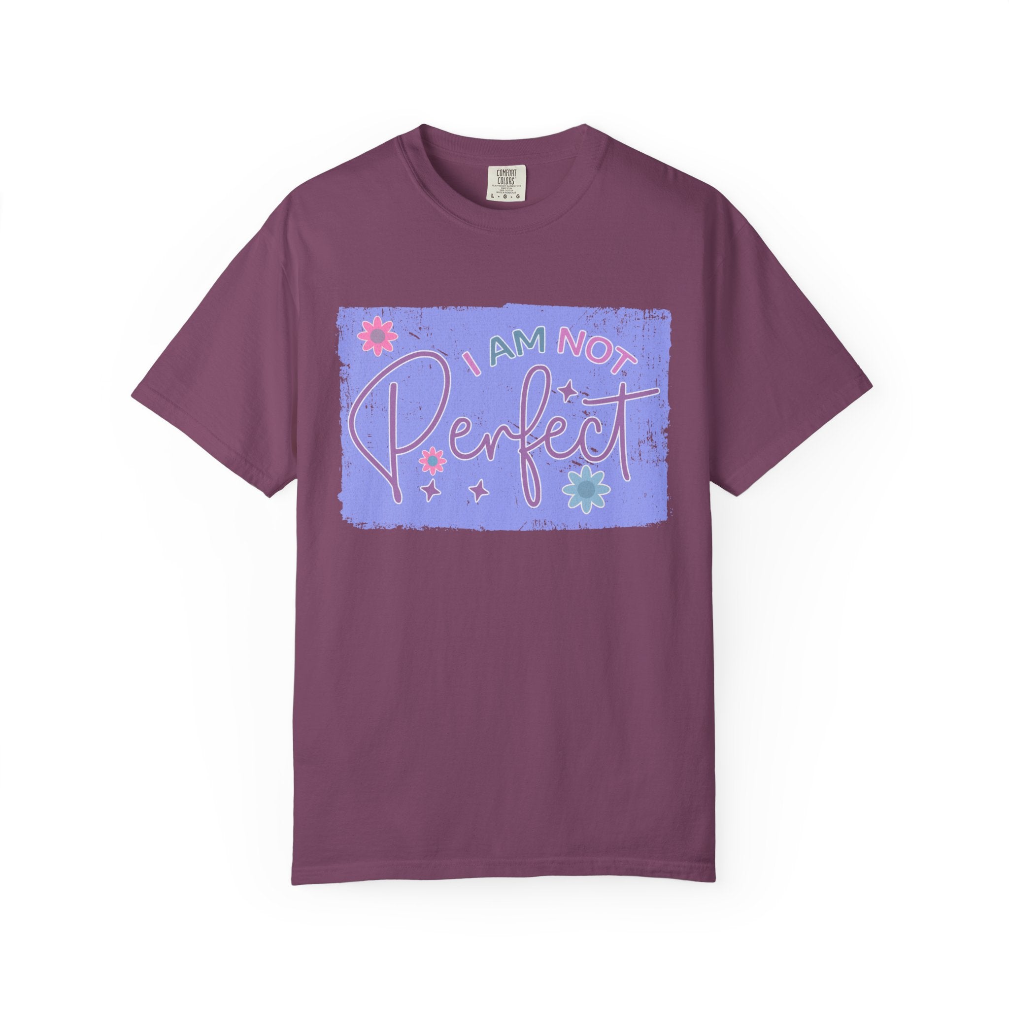 I Am Not Perfect Floral Textured T-Shirt