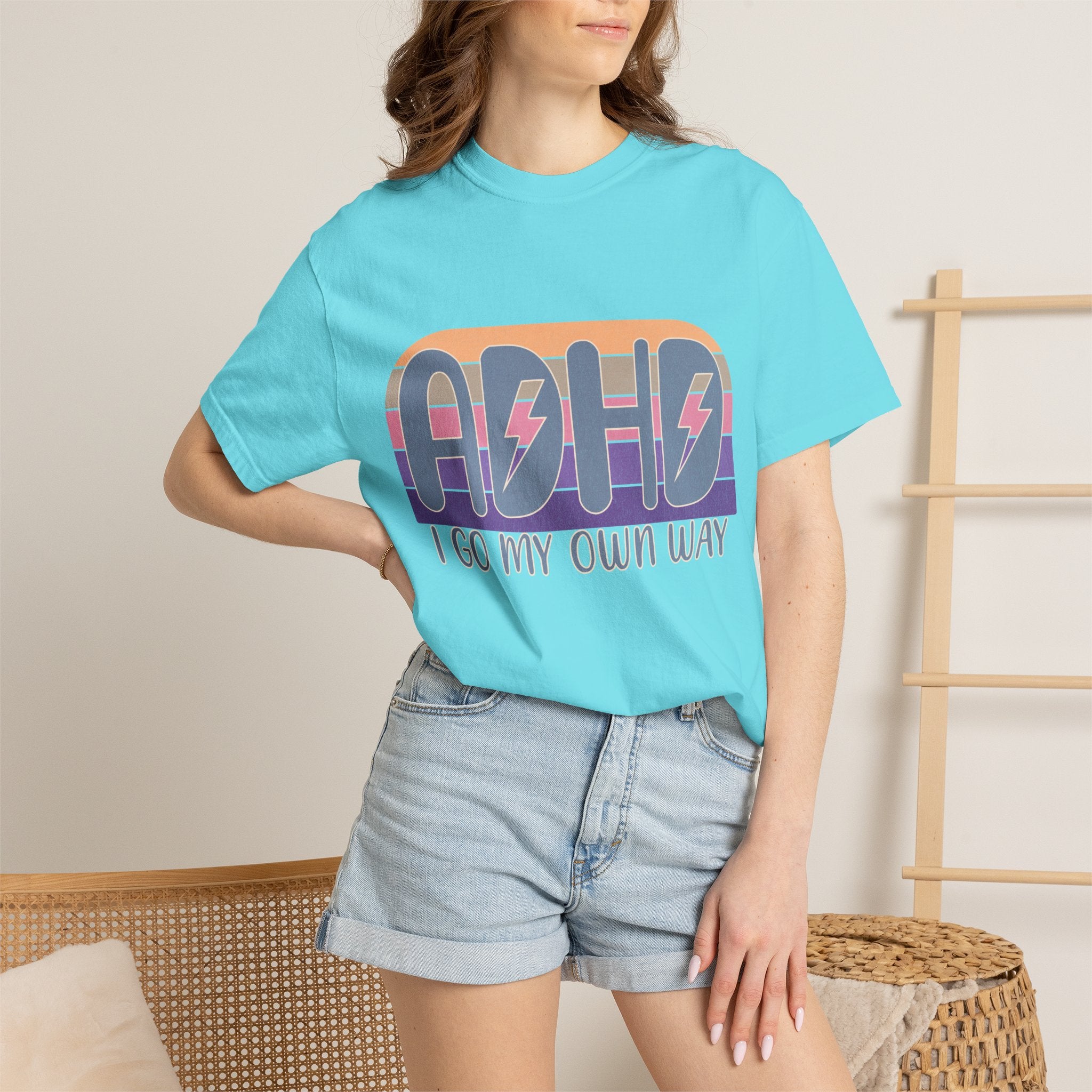 ADHD I Go My Own Way Tee — Retro Lightning Graphic T-Shirt