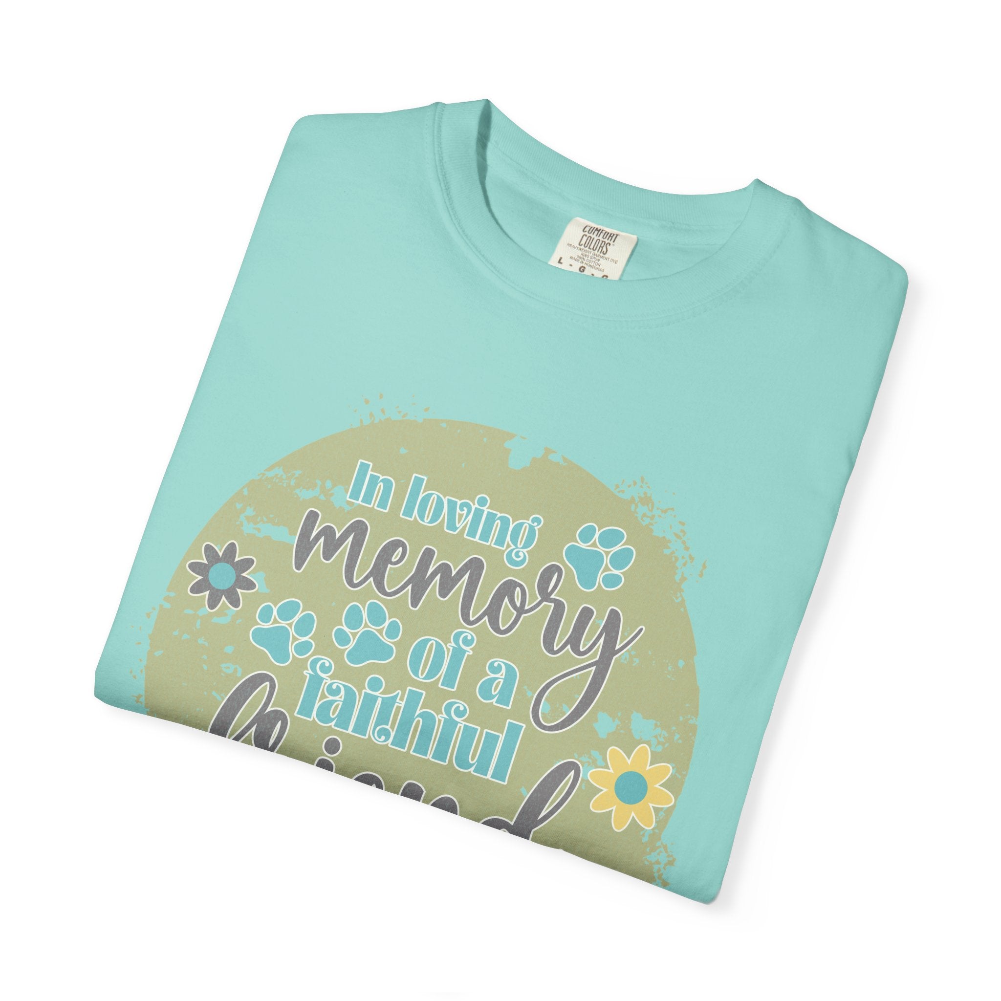 Textured Memorial Dog  Friend T-Shirt — "In Loving Memory of a Faithful Friend" Remembrance Tee