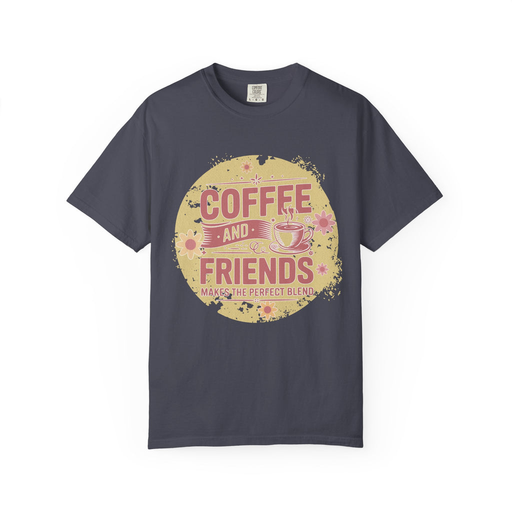 Coffee and Friends Textured T-Shirt — 'Makes the Perfect Blend' Casual Tee