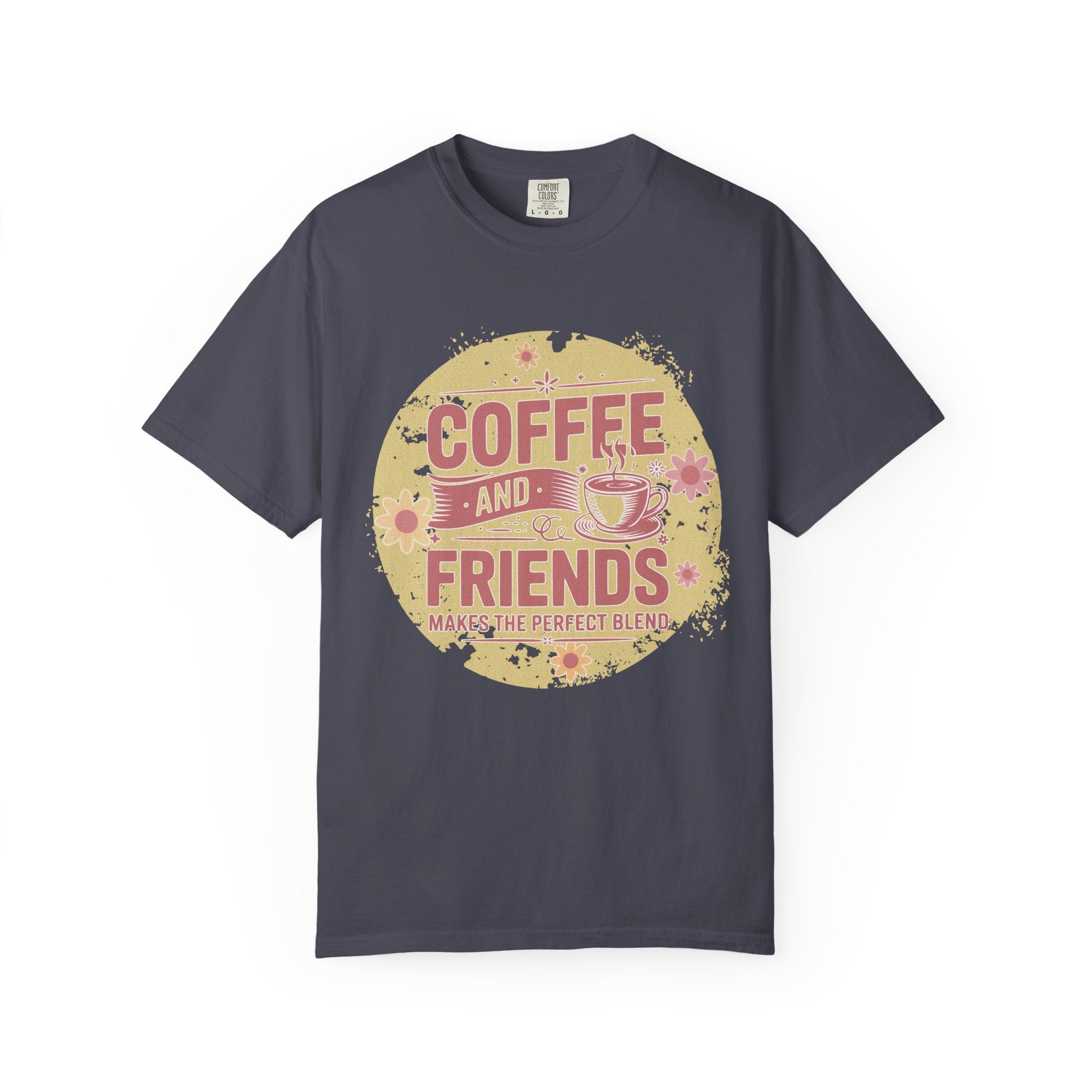 Coffee and Friends Textured T-Shirt — 'Makes the Perfect Blend' Casual Tee