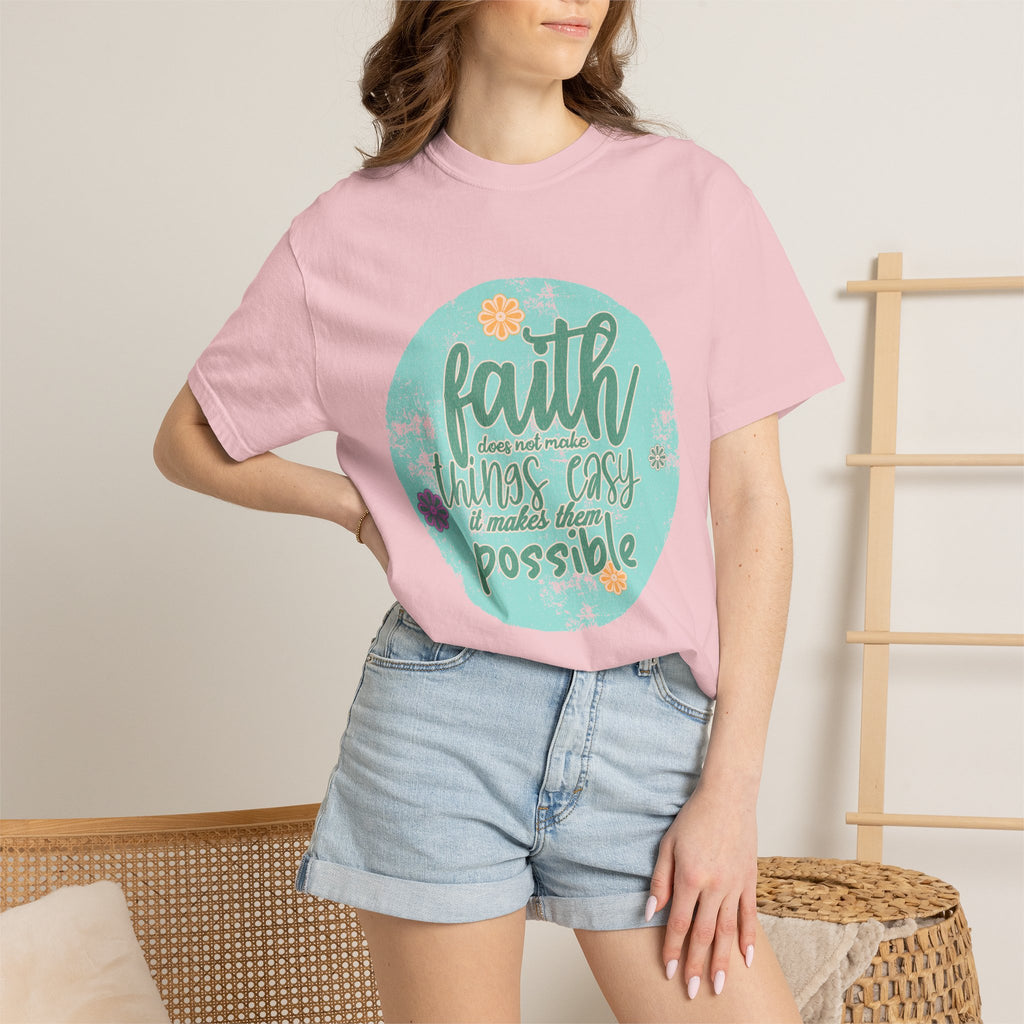 Faith Makes All Things Possible T-Shirt |Textured Inspirational Tee