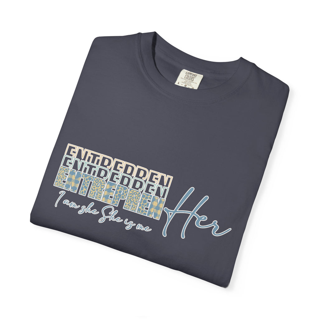 EntreprenHer Leopard Print Script Tee — "I run this, She runs you" Inspirational Graphic Tee