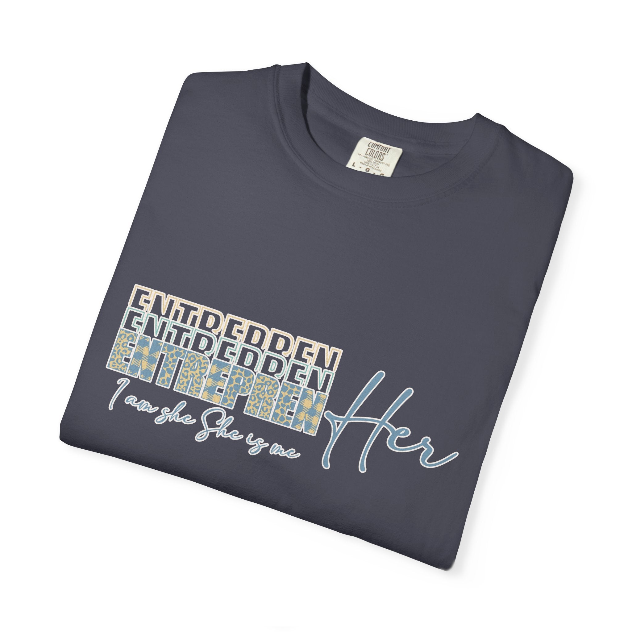 EntreprenHer Leopard Print Script Tee — "I run this, She runs you" Inspirational Graphic Tee