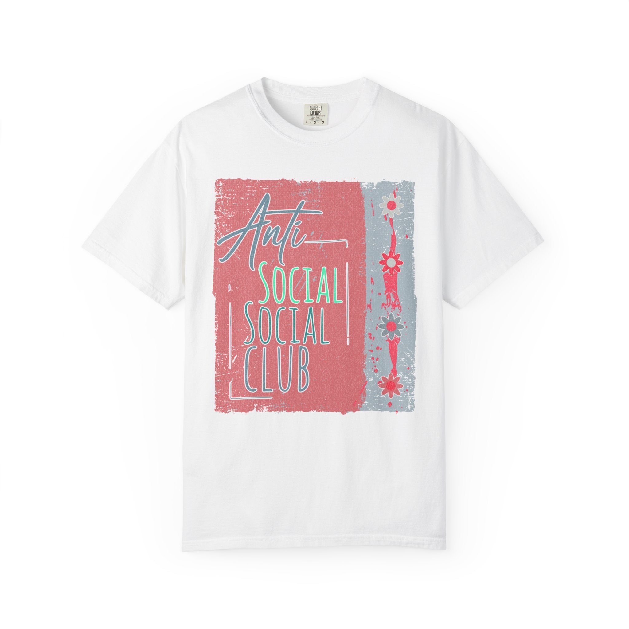 Textured Anti Social Social Club Graphic T-Shirt — Vintage Retro Block Print Tee