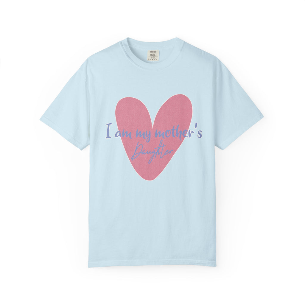 I Am My Mother's Daughter Textured T-Shirt — Pink Heart Mother's Day Tee