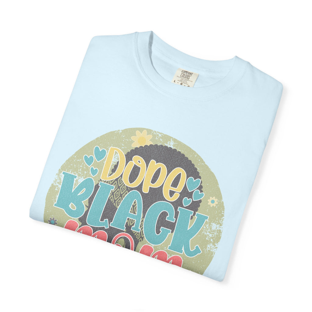 Dope Black Mom Textured T-Shirt — Floral Retro Graphic Tee for Moms