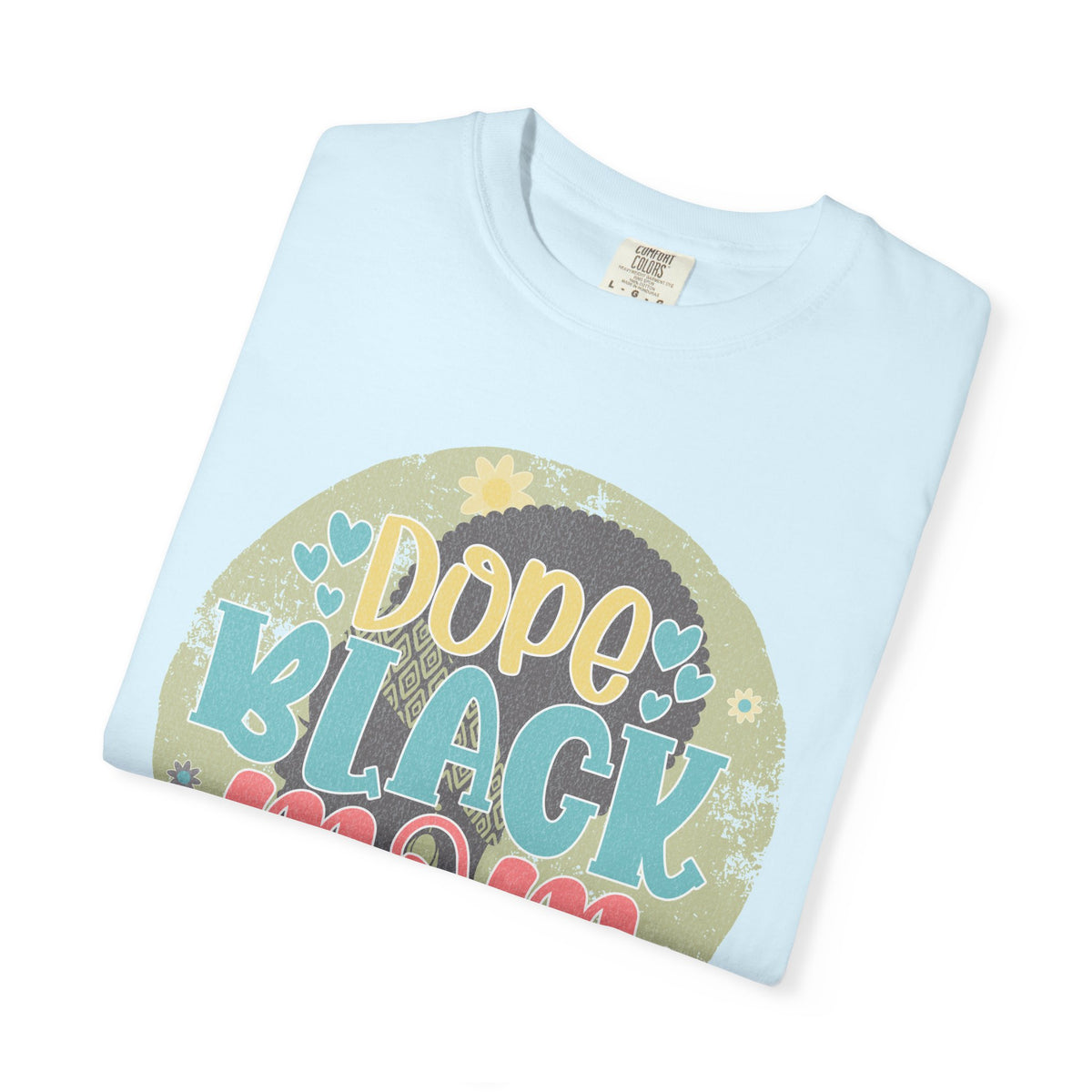 Dope Black Mom Textured T-Shirt — Floral Retro Graphic Tee for Moms
