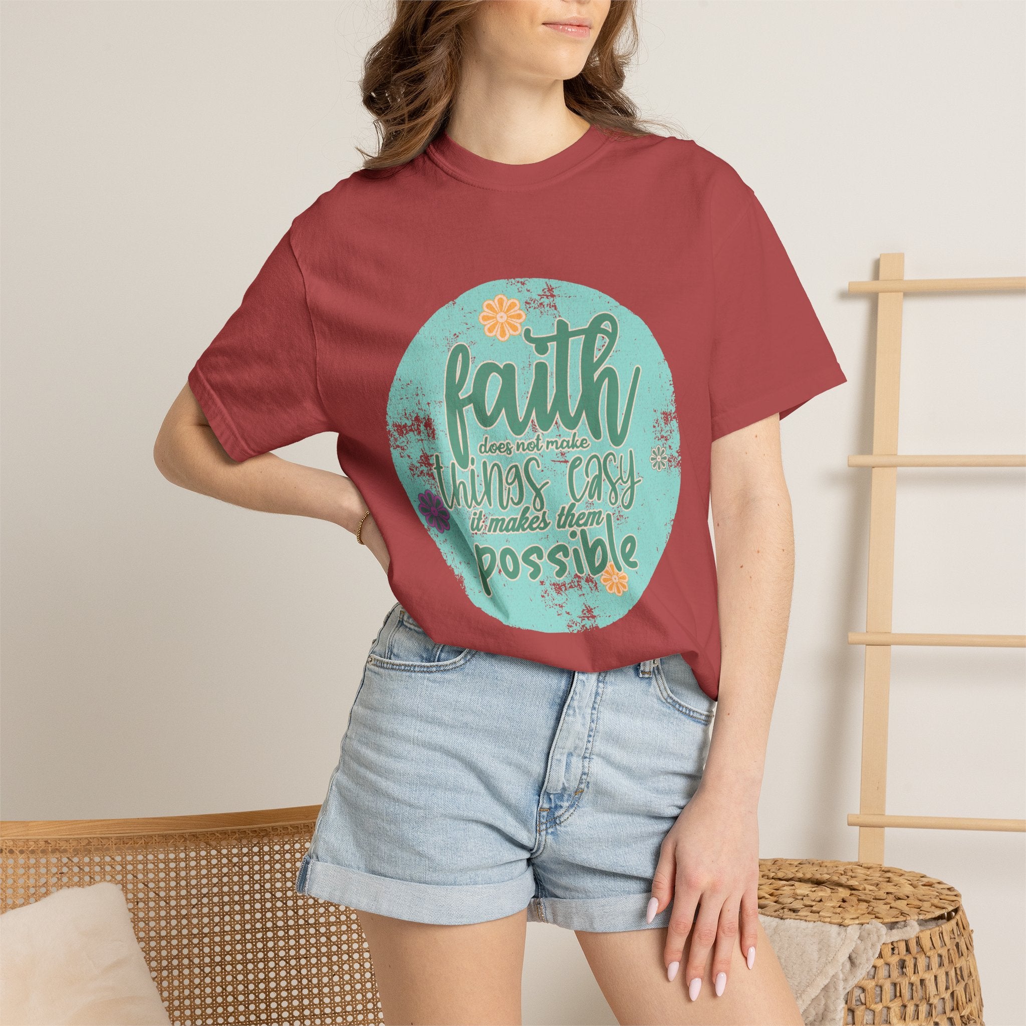 Faith Makes All Things Possible T-Shirt |Textured Inspirational Tee