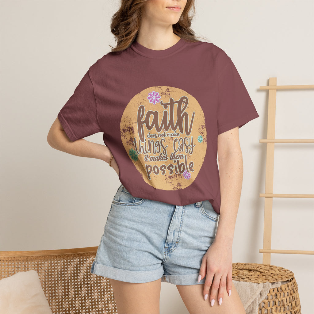 Faith Makes Things Possible T-shirt | Textured Inspirational Typography