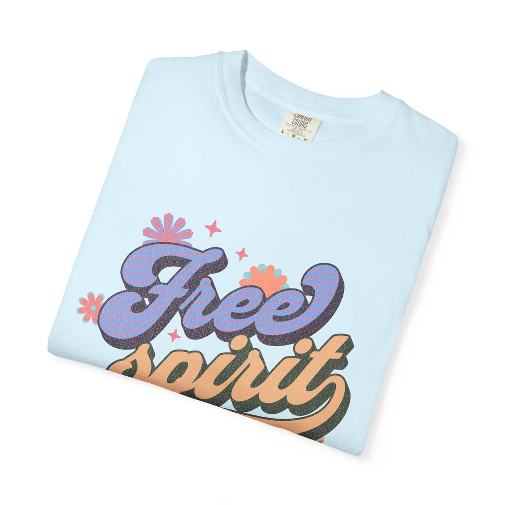 Textured Free Spirit T-Shirt — Retro Hand-Lettered Graphic Tee