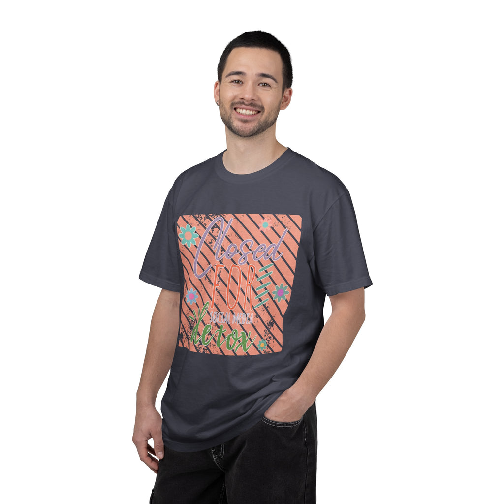 Closed for Detox Textured T-Shirt — Retro Pastel Spa Vibe Tee