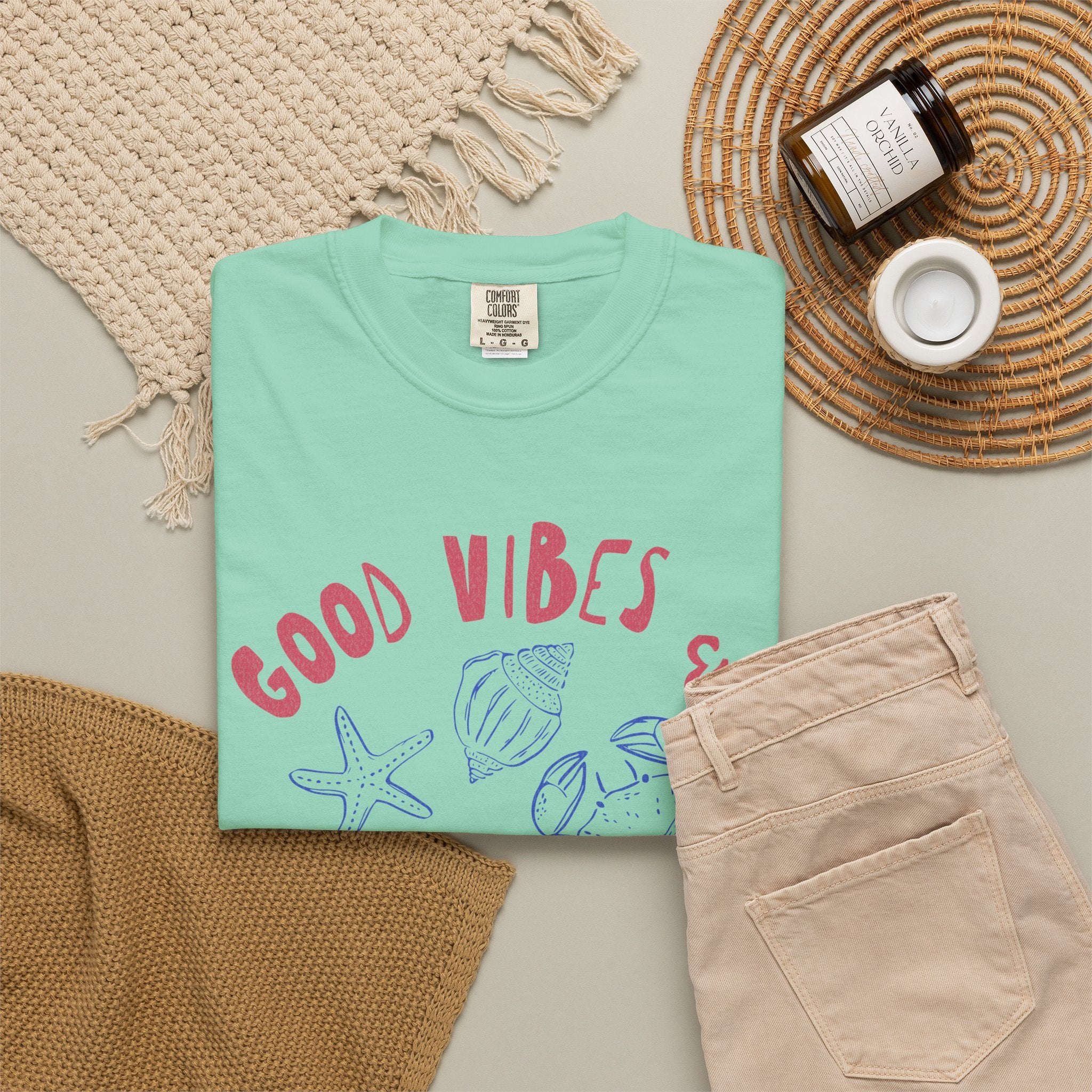 Good Vibes & Ocean Tides Textured Tee
