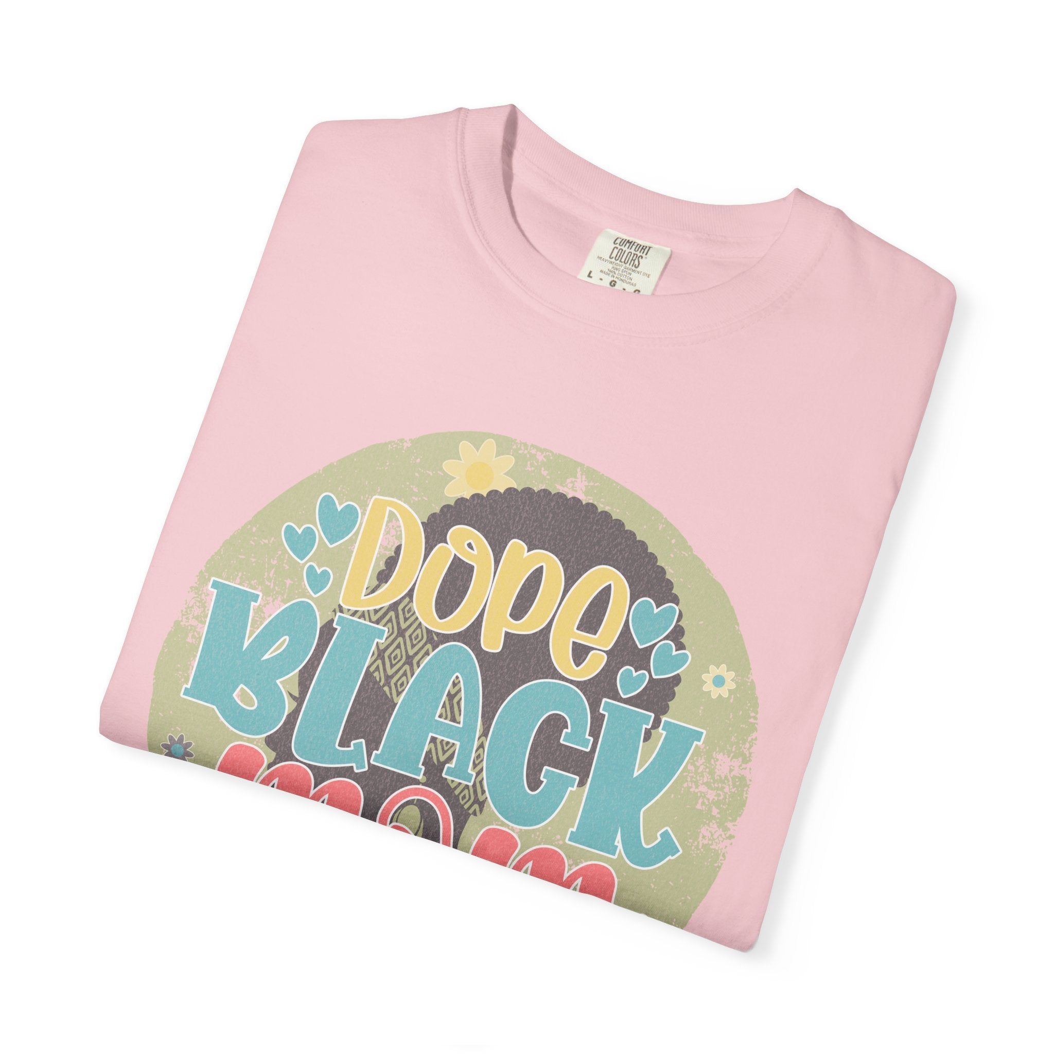 Dope Black Mom Textured T-Shirt — Floral Retro Graphic Tee for Moms