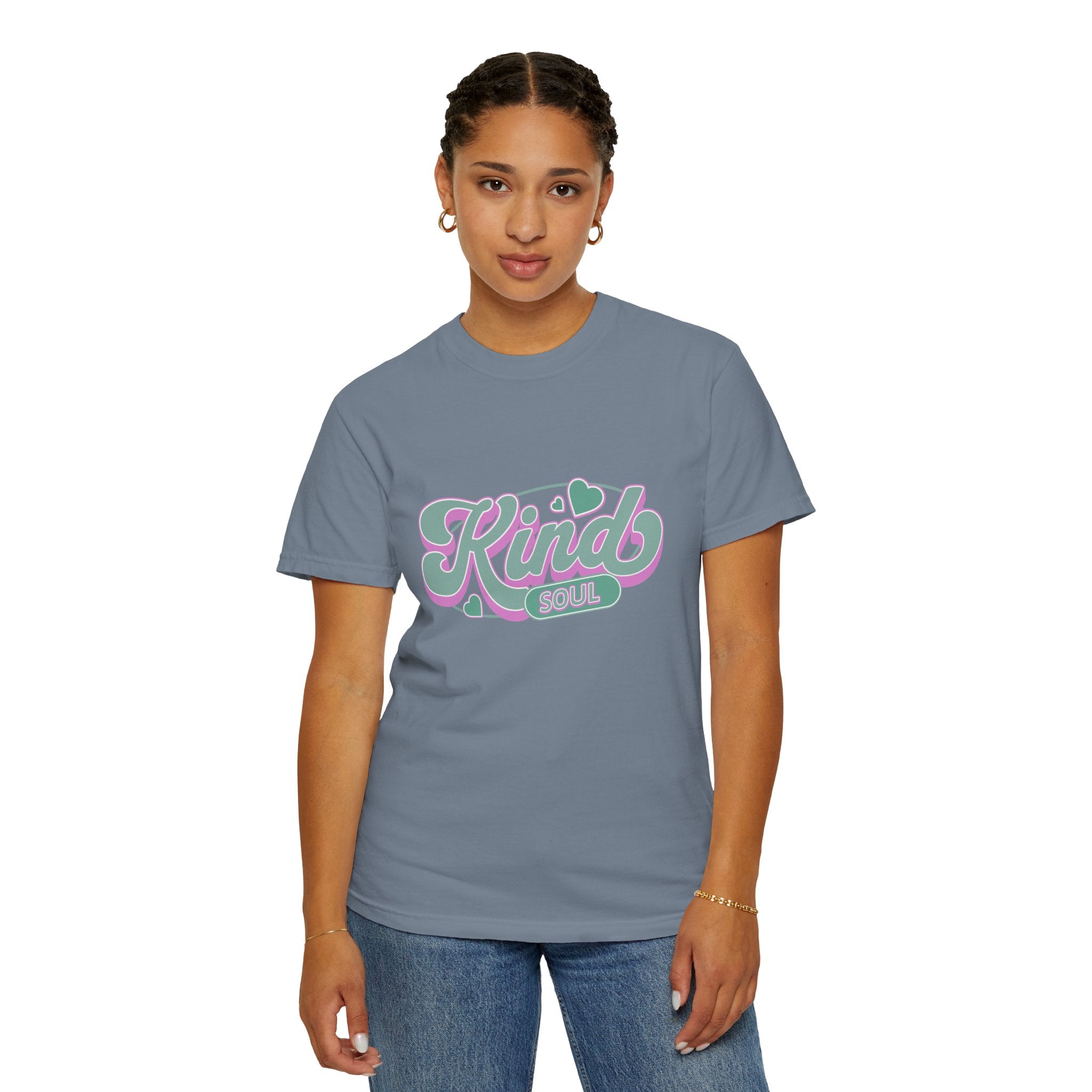 Textured Kind Soul T-Shirt — Retro Pastel Graphic Tee