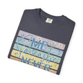 Textured Me Sarcastic Never T‑Shirt — Funny Retro Pastel Striped Tee for Sarcasm Lovers