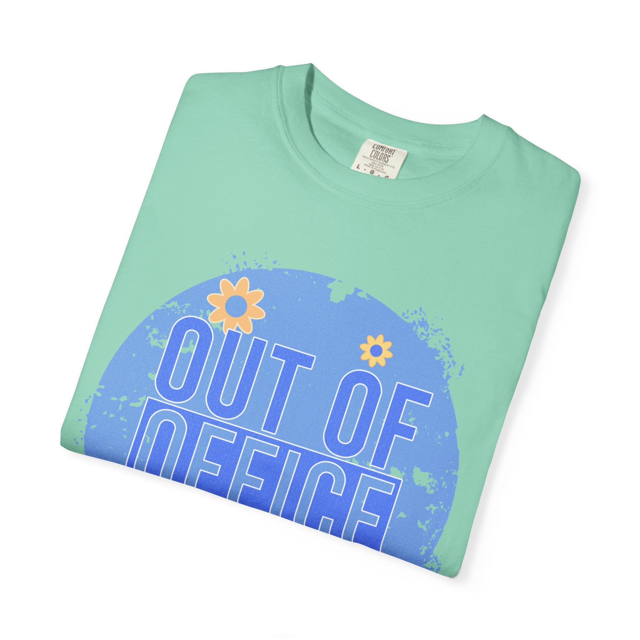 Out of Office Textured T-Shirt — Retro Floral Vacation Tee