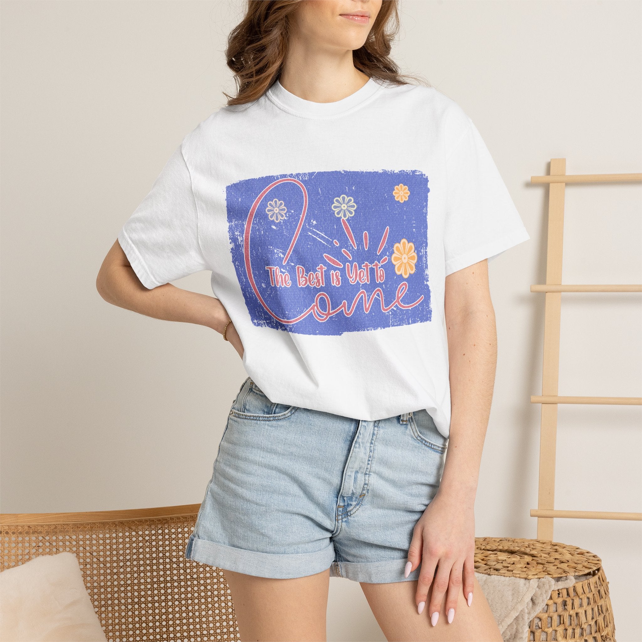 Retro Best Yet Come Tee | Textured Floral Handwritten Graphic