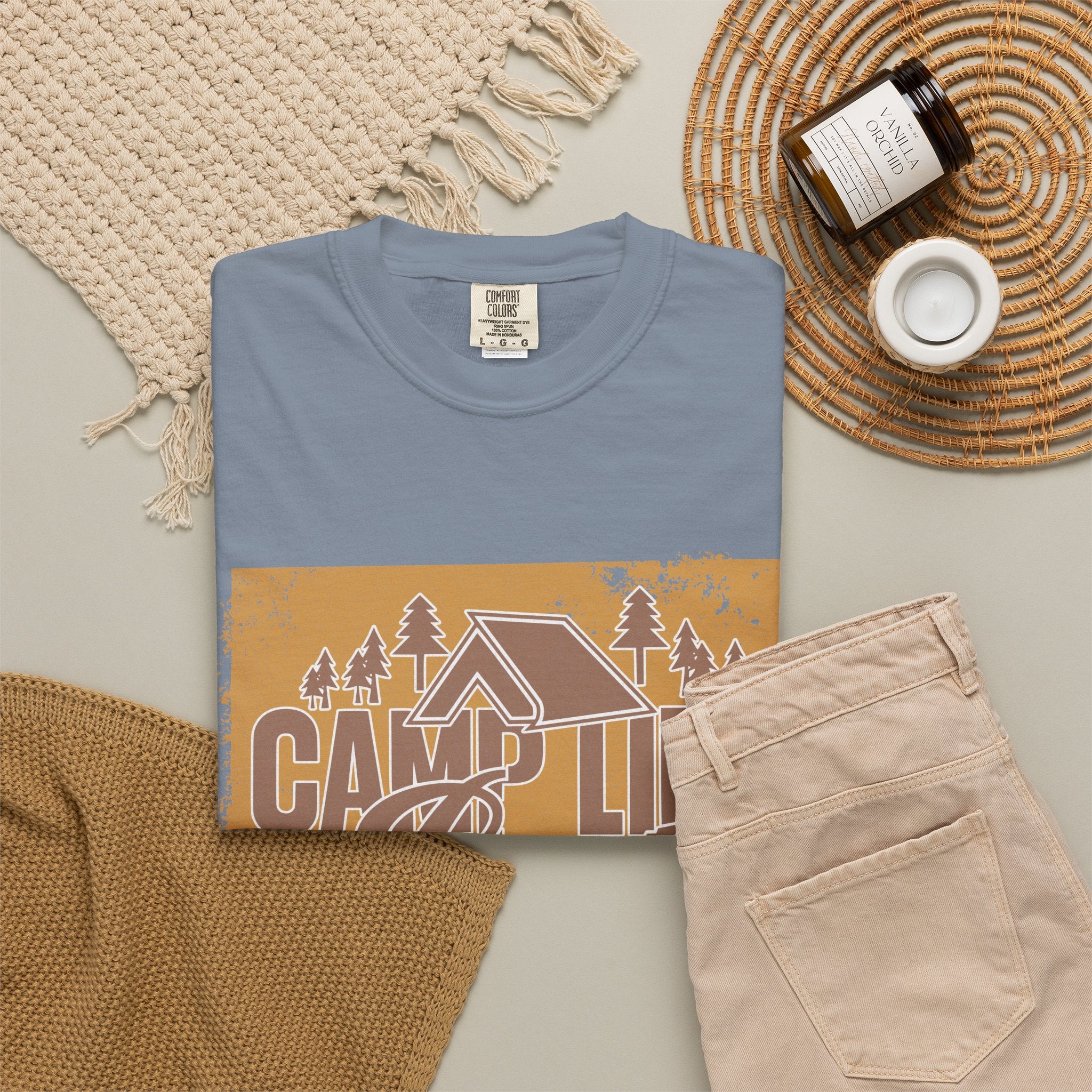 Textured Camp Life Is Best T-Shirt — Vintage Camping Graphic Tee