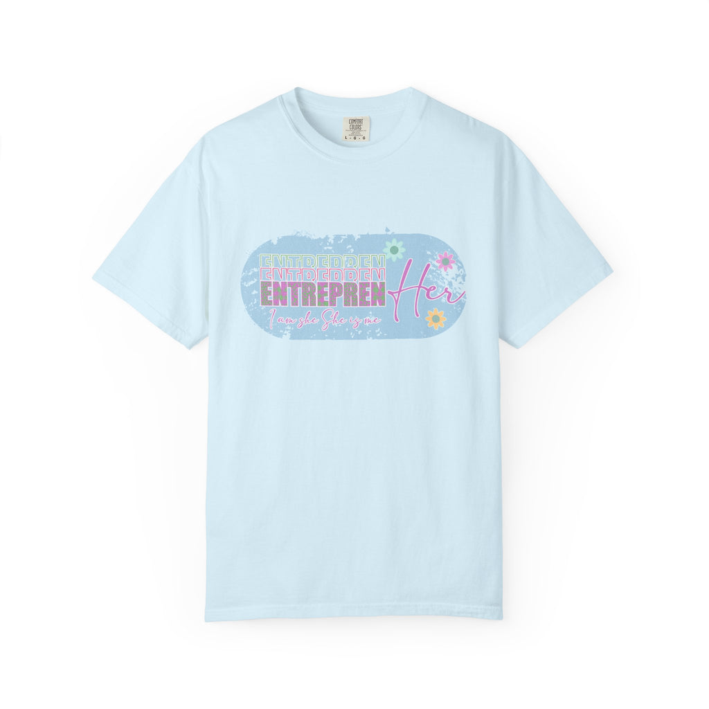 Entrepreneur Mom Floral Textured Tee — 'EntreprenHer' Graphic T-Shirt