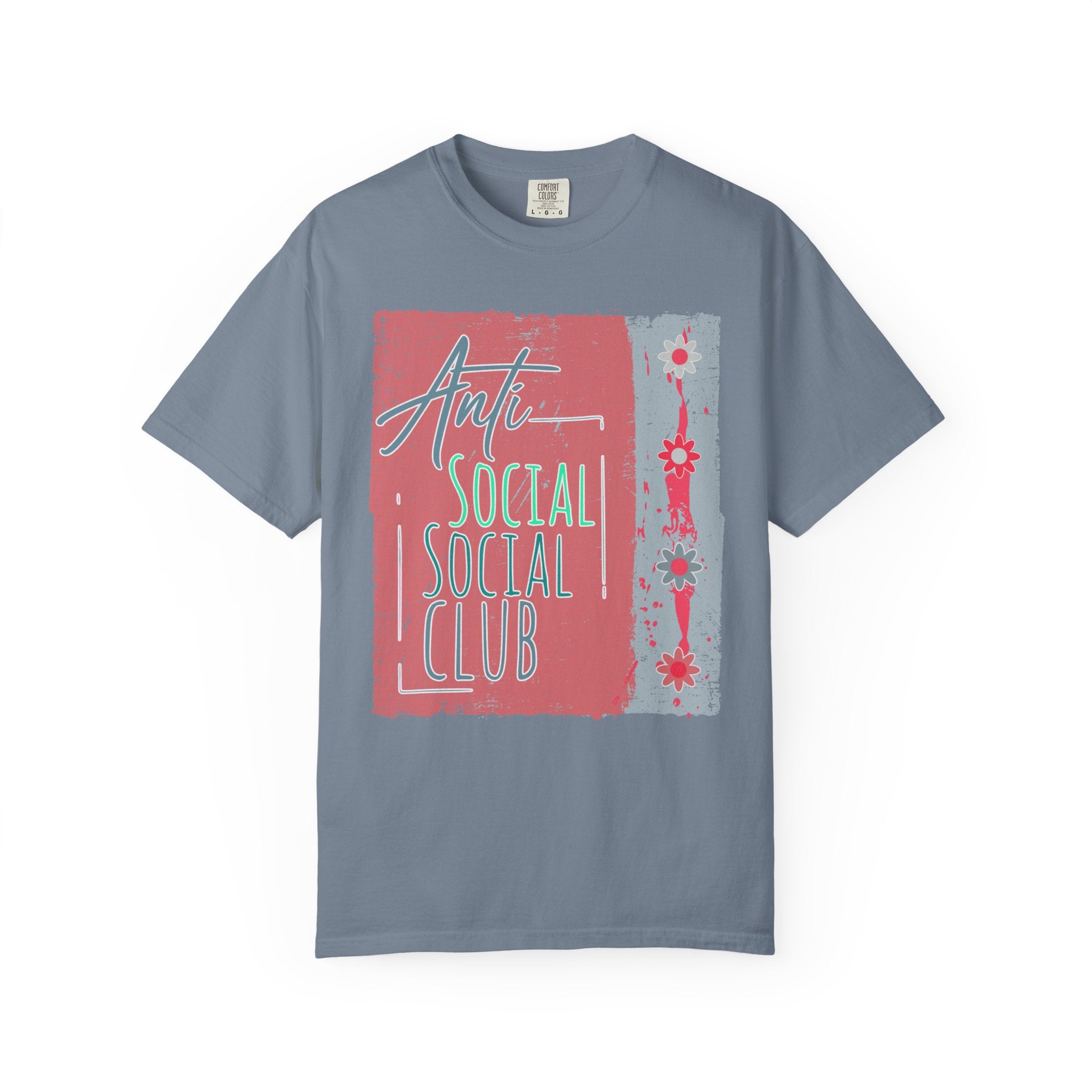 Textured Anti Social Social Club Graphic T-Shirt — Vintage Retro Block Print Tee