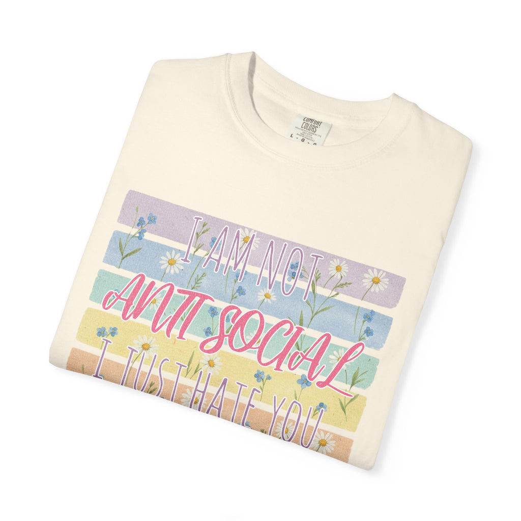 Anti Social Floral Striped Textured T-Shirt
