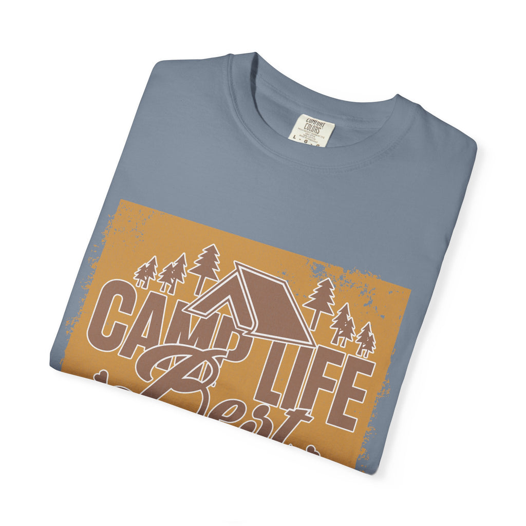 Textured Camp Life Is Best T-Shirt — Vintage Camping Graphic Tee
