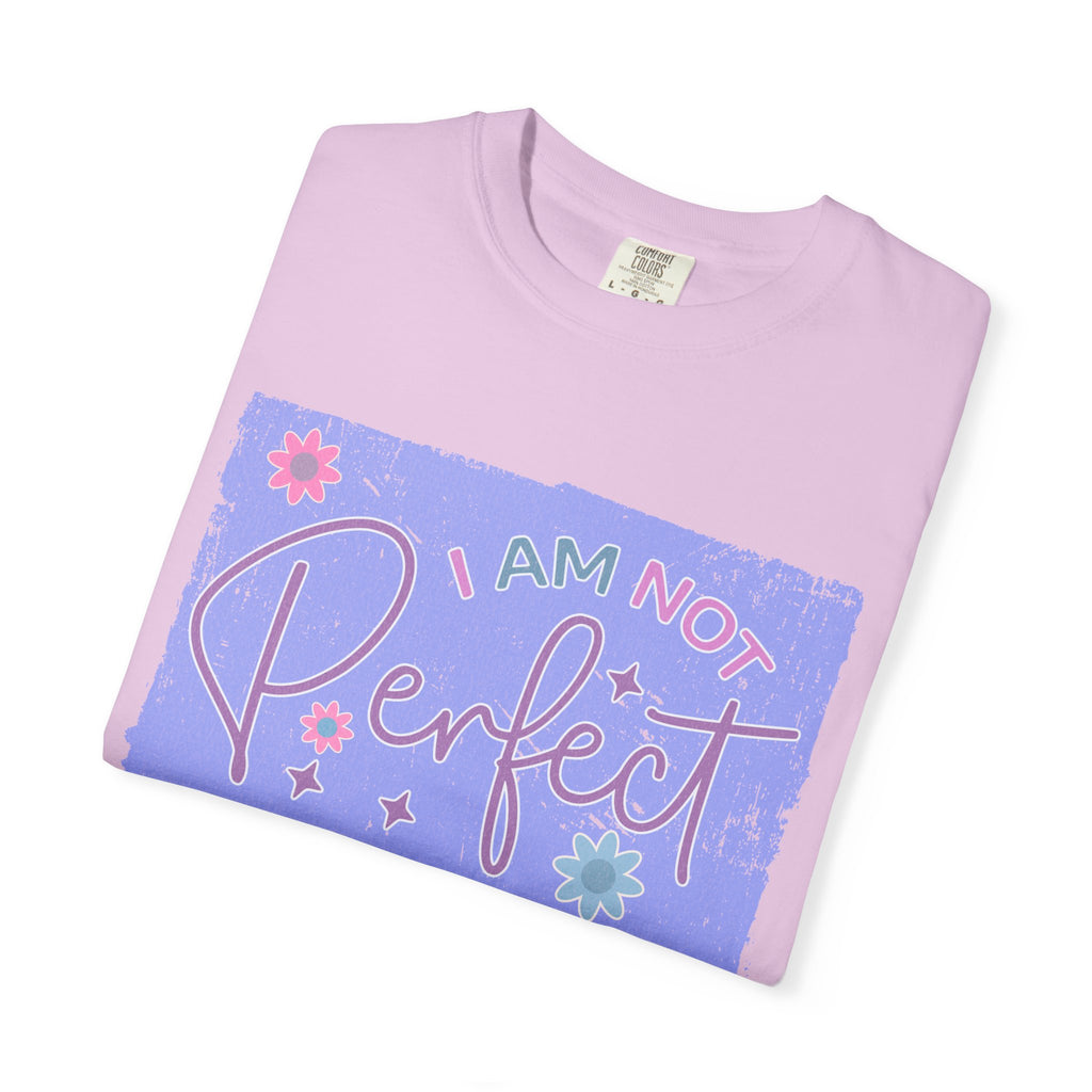 I Am Not Perfect Floral Textured T-Shirt