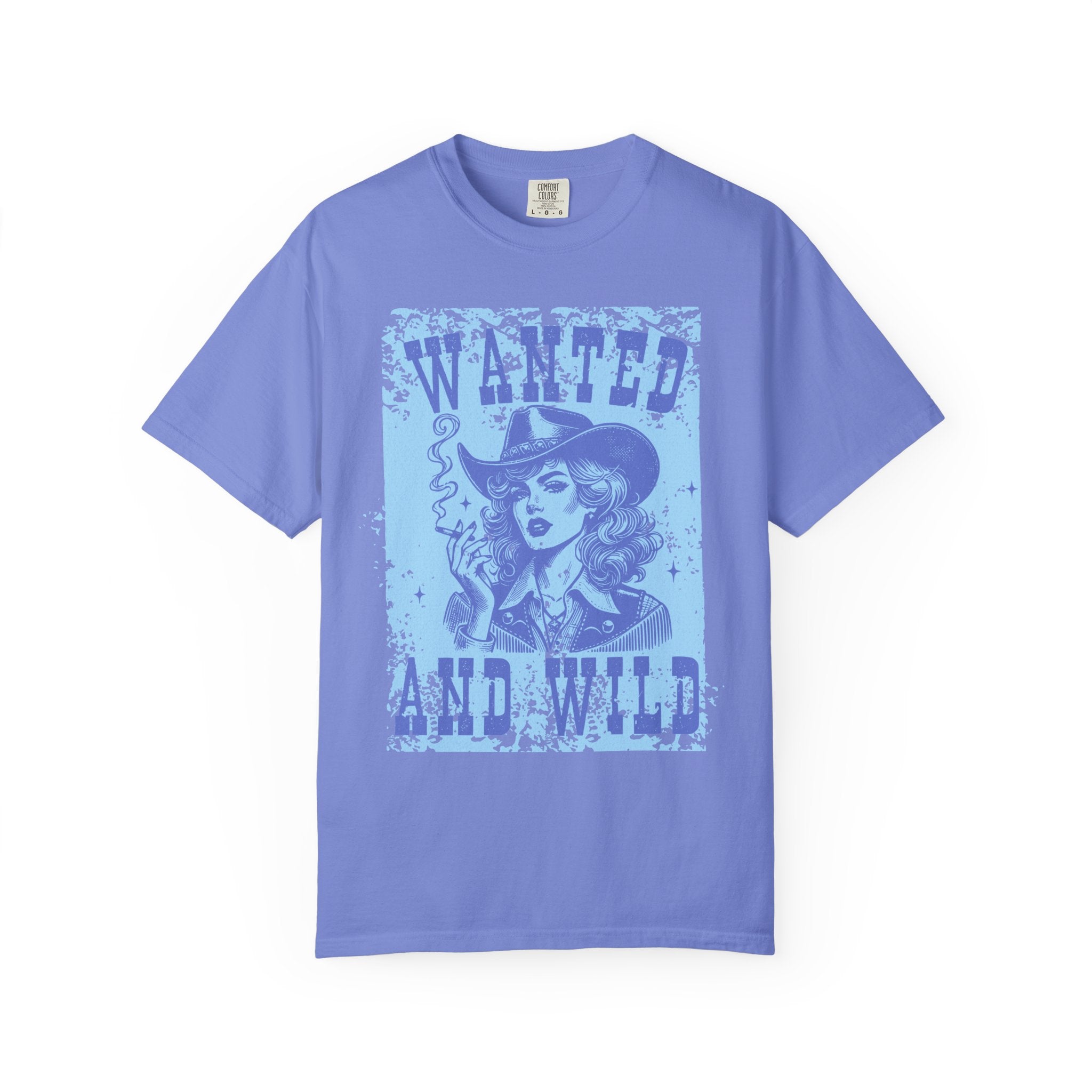 Wanted and Wild Cowboy Cowgirl  Textured T-Shirt