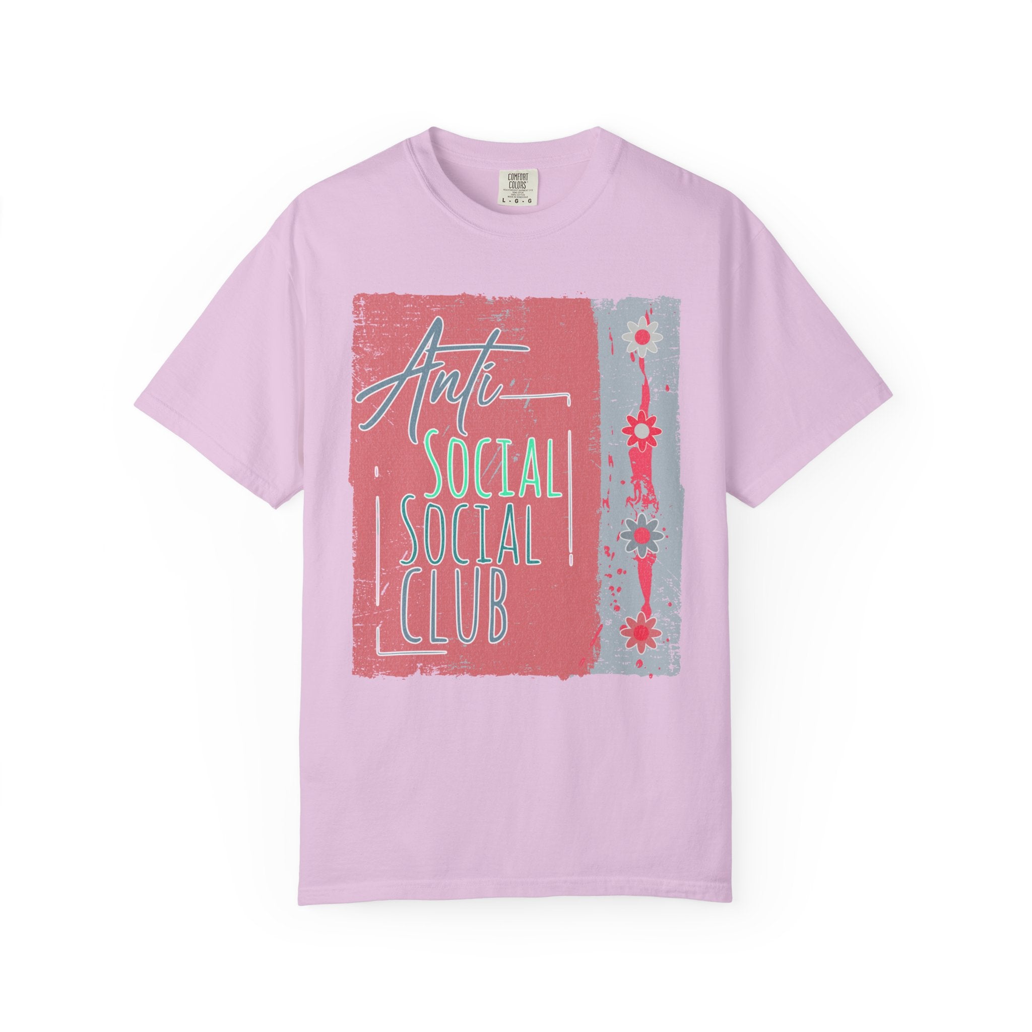 Textured Anti Social Social Club Graphic T-Shirt — Vintage Retro Block Print Tee