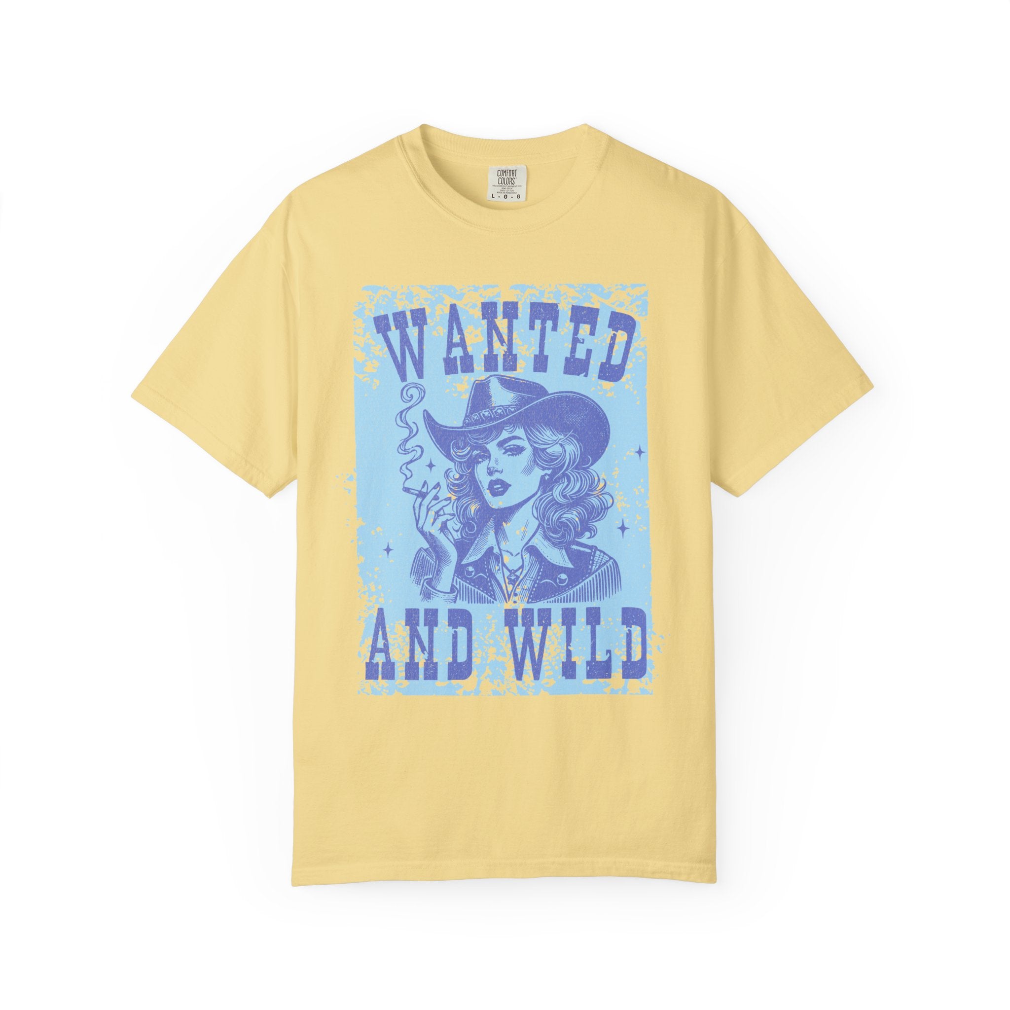 Wanted and Wild Cowboy Cowgirl  Textured T-Shirt