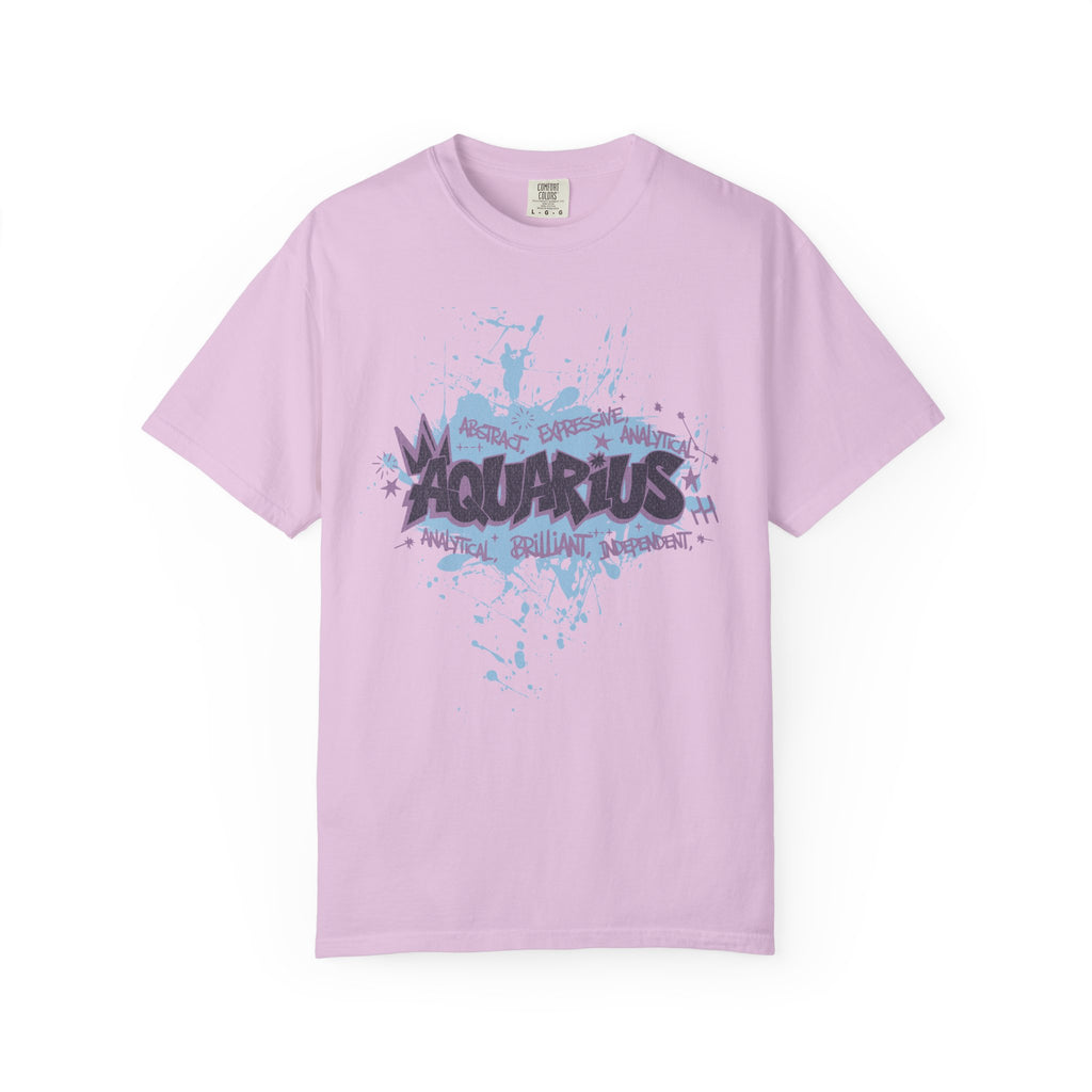 Aquarius Zodiac Textured T-Shirt — Water-Bearer Horoscope Tee