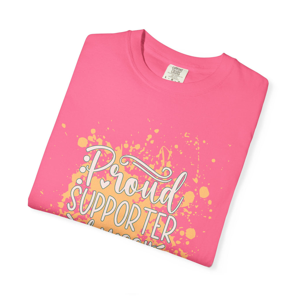 Textured Support My Messy Hair T-Shirt — Funny Mom/Parent Casual Tee