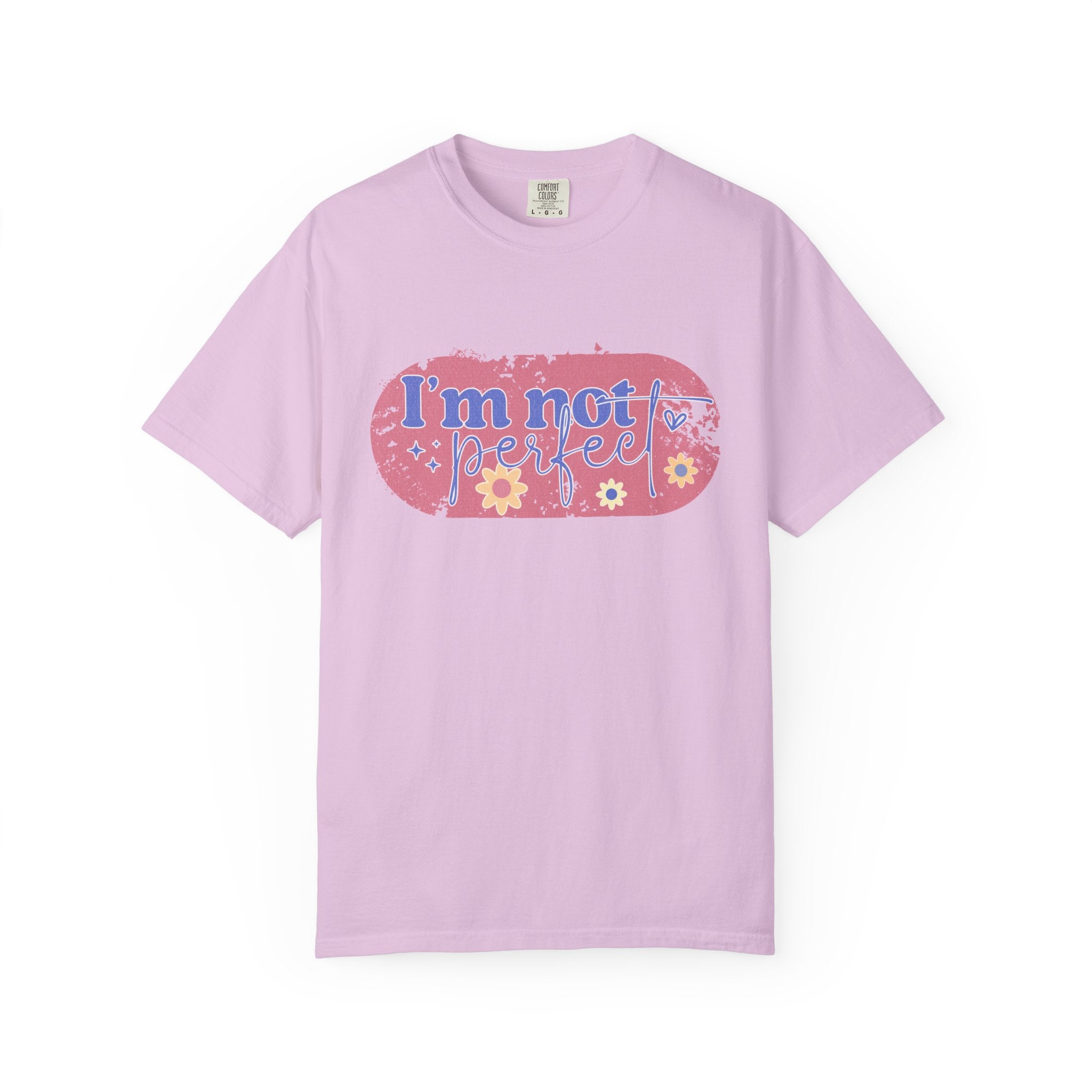 I'm Not Perfect Textured Floral T-Shirt — Retro Flower Graphic Tee