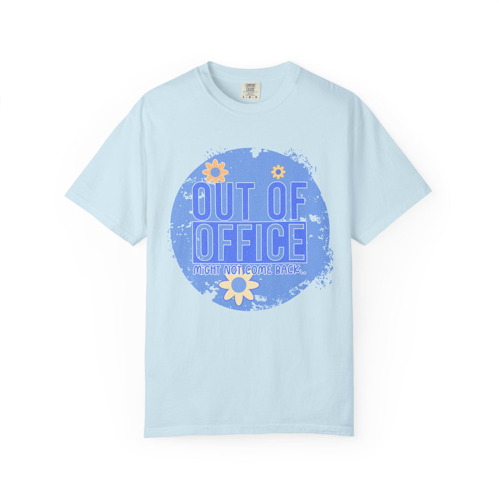 Out of Office Textured T-Shirt — Retro Floral Vacation Tee