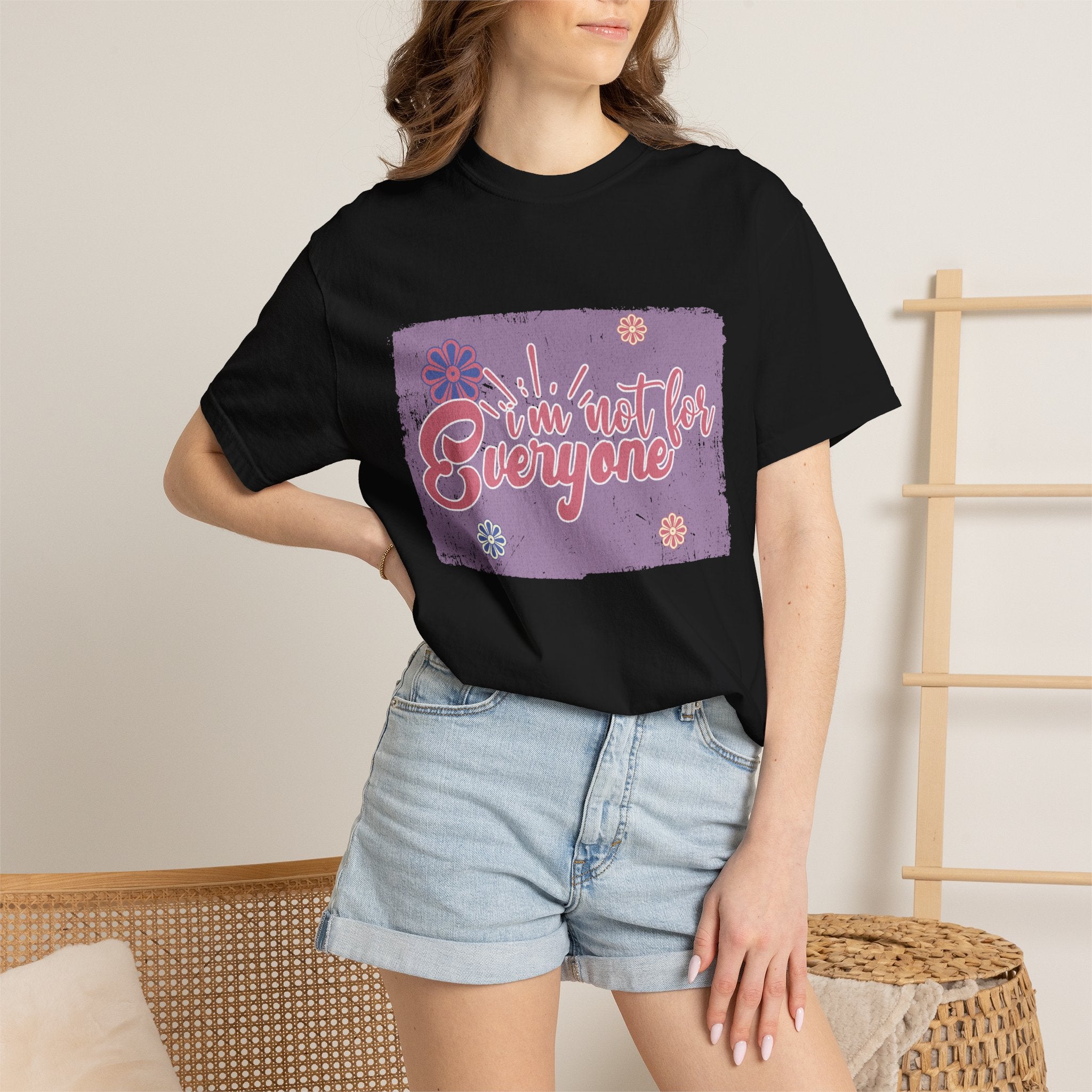 I'm Not For Everyone T-shirt |Textured Floral Retro Script Design