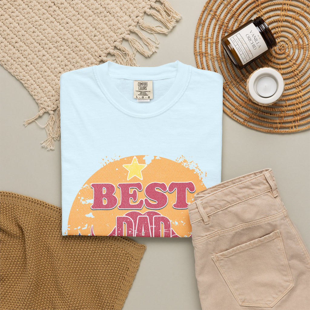 Textured Best Dad Ever T-Shirt — Retro Stars Father’s Day Tee