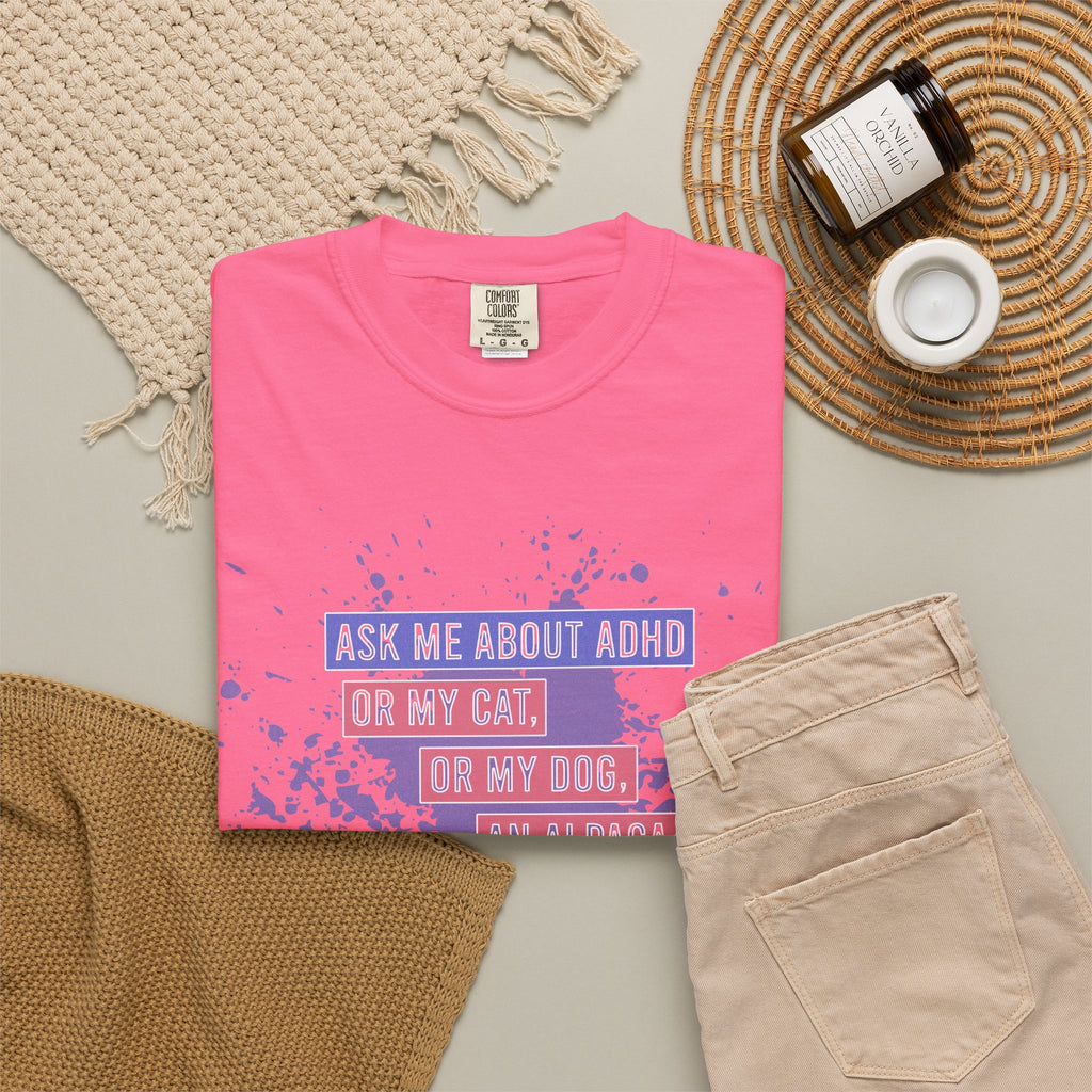 ADHD Funny Quote T-Shirt — 'Ask Me About ADHD' Graphic Tee