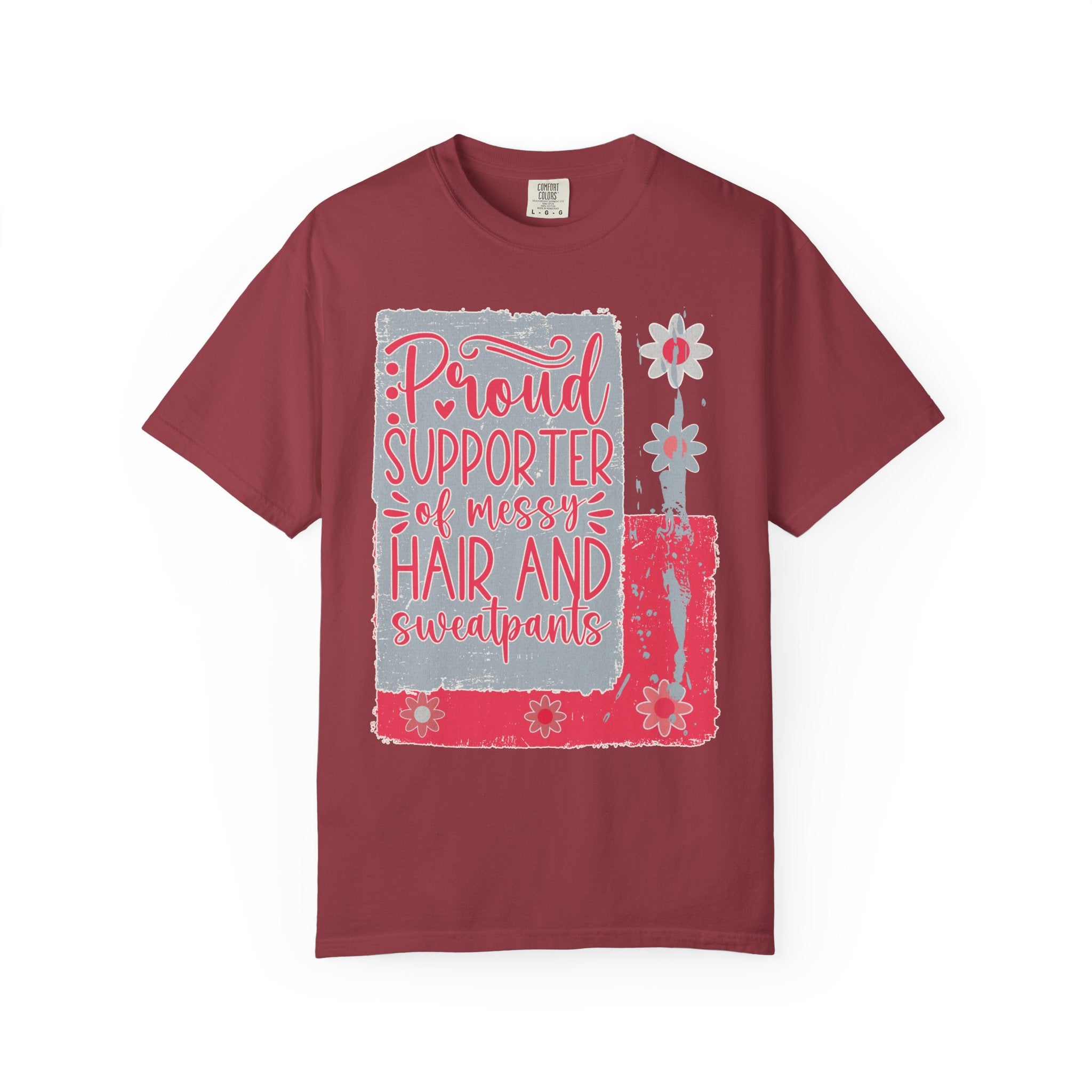 Supporter of Messy Hair & Sweatpants Textured T-Shirt