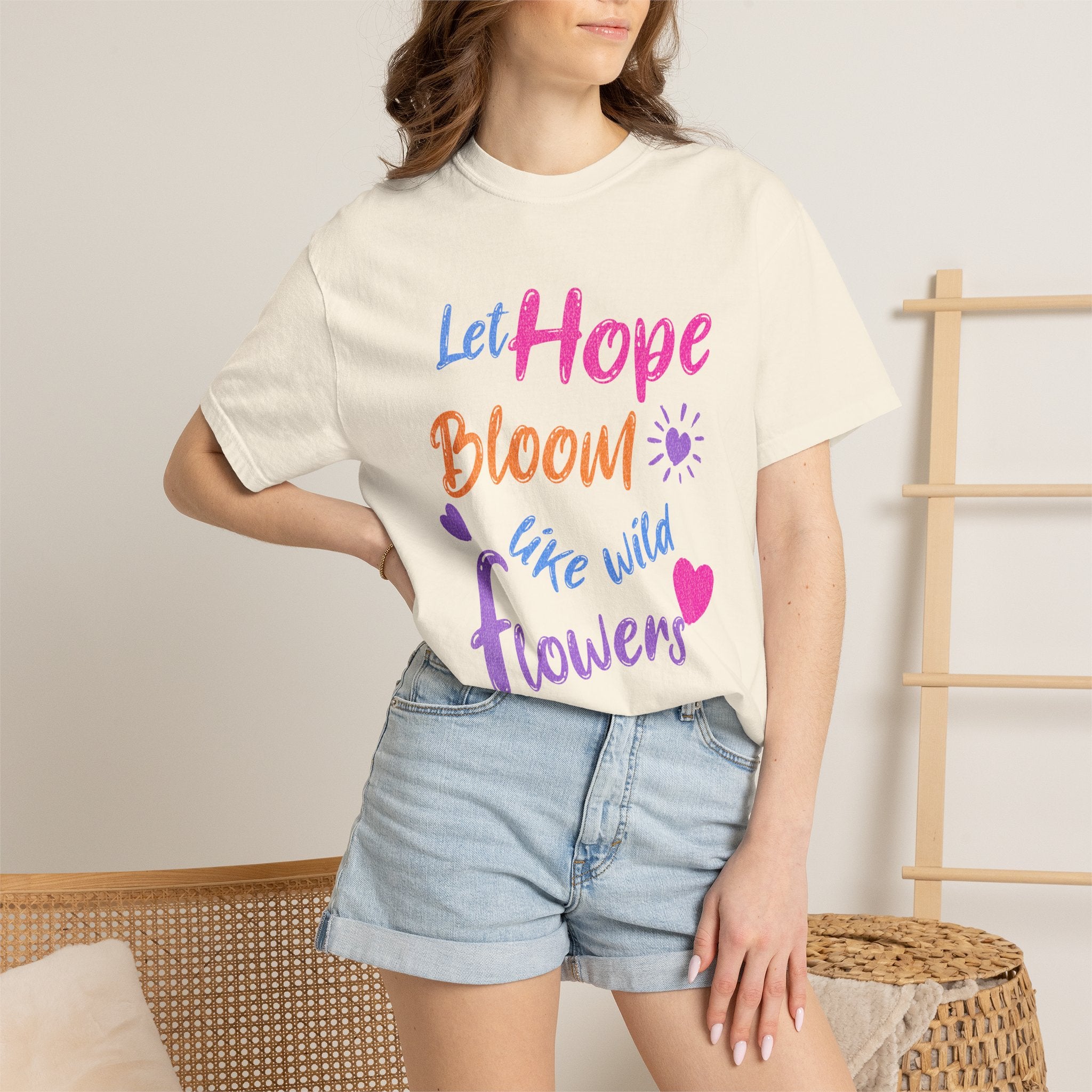 Textured Let Hope Bloom Like Wild Flowers T-Shirt