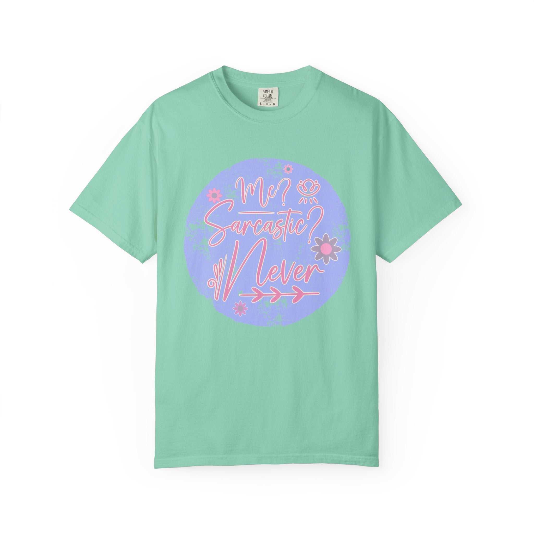 Me Sarcastic Textured Floral T‑Shirt — Retro Pastel Circle Graphic Tee