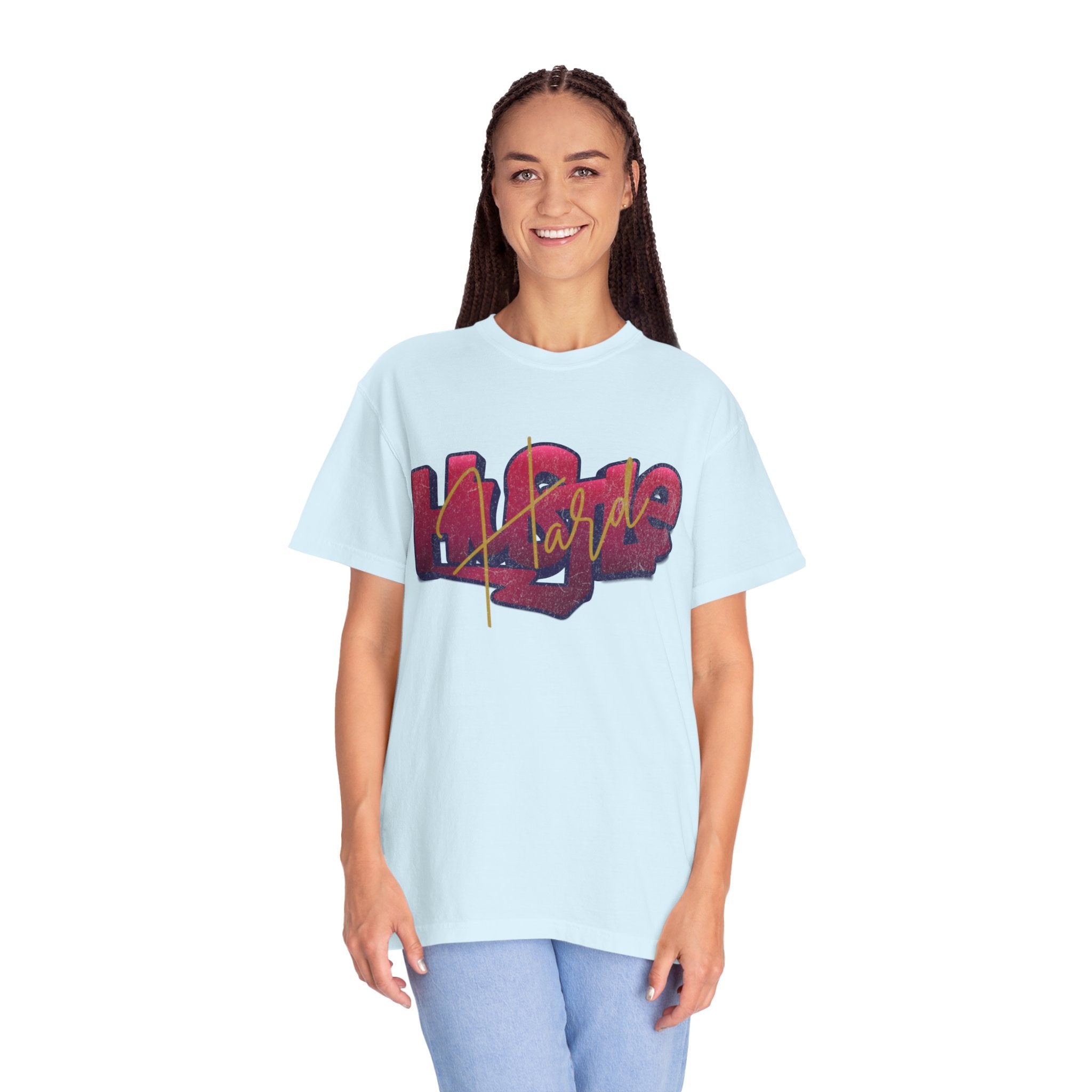 Textured Street Art 'Hustle Hard' Graphic Tee — Vintage Graffiti Unisex T-Shirt