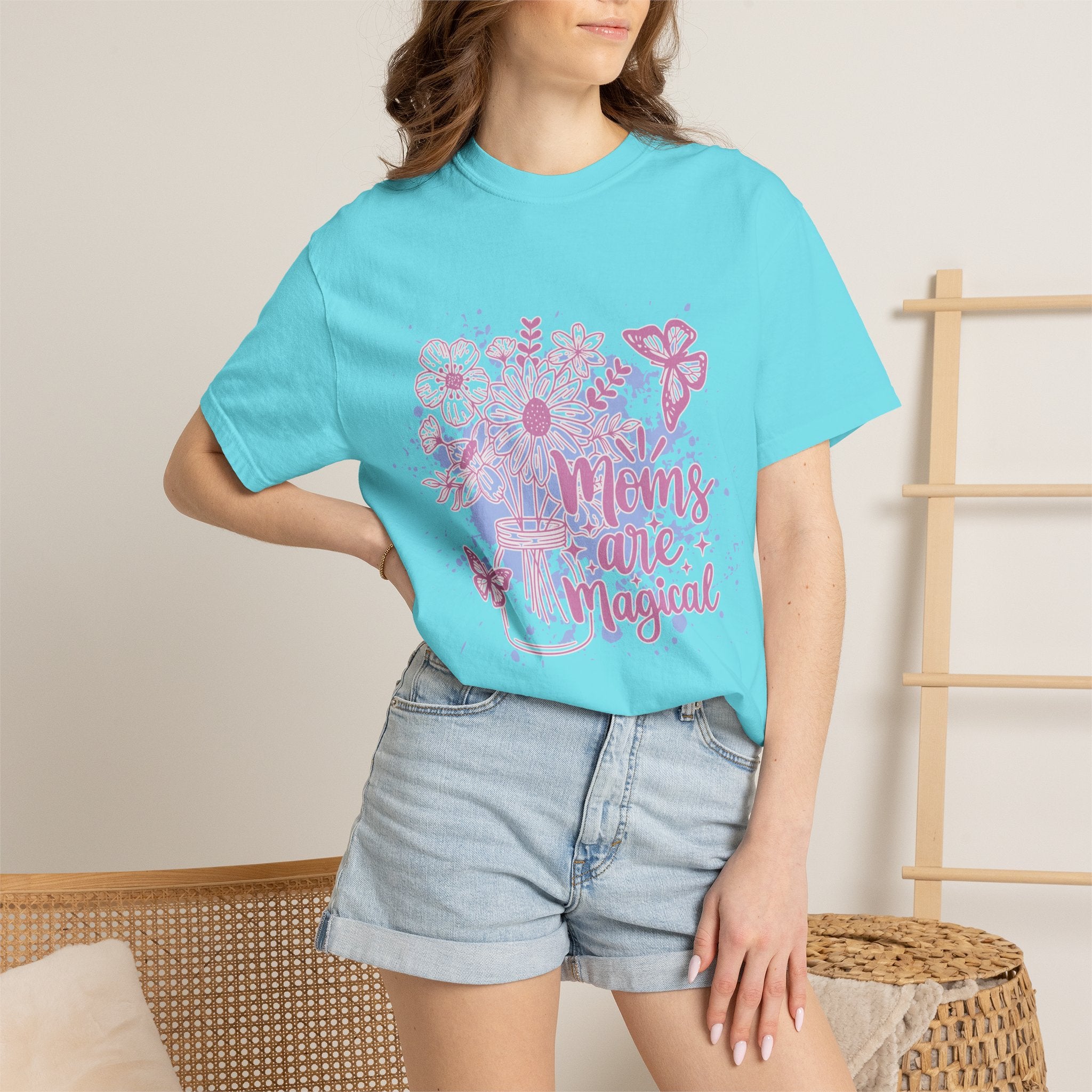 Mom's Are Magical Textured T-Shirt — Floral  Mother's Day Tee
