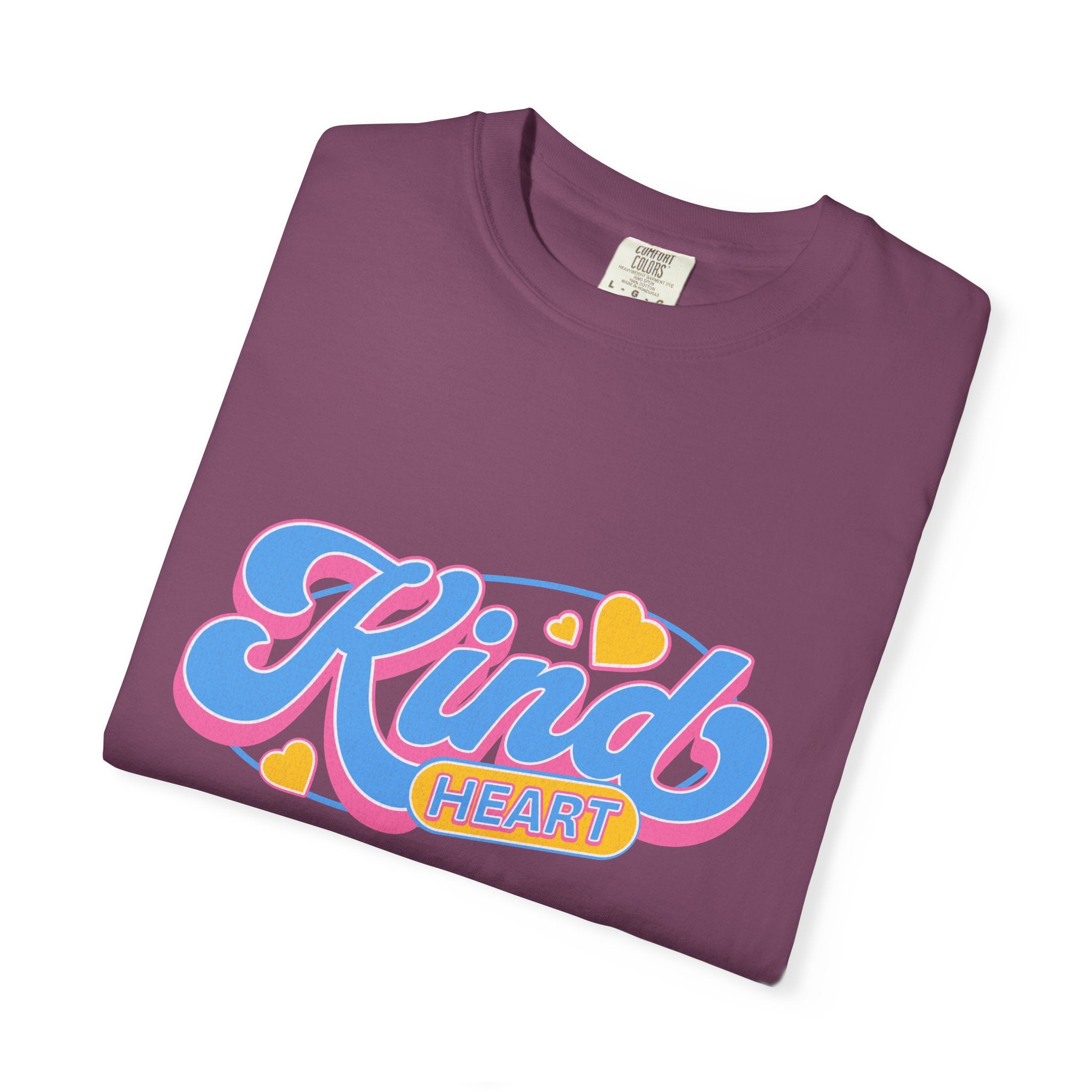 Textured Kind Heart T-Shirt — Retro Script Hearts Tee