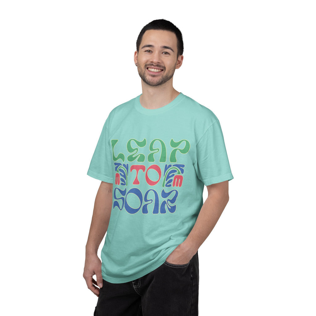 Leap To Soar T-shirt |Textured Retro Psychedelic Typography