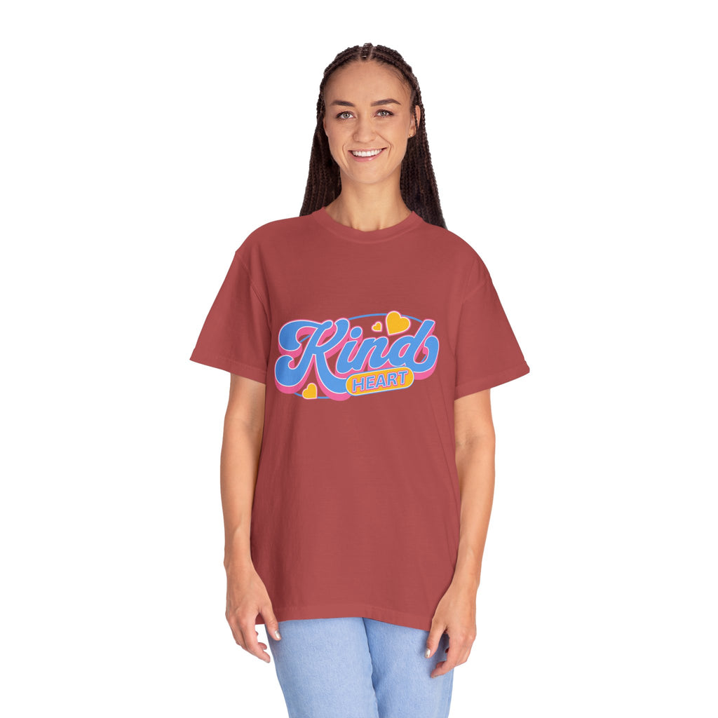 Textured Kind Heart T-Shirt — Retro Script Hearts Tee